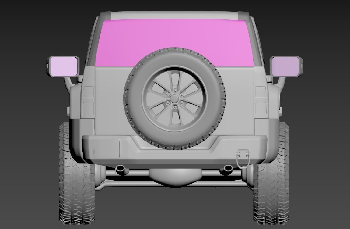 Hummer H3 high Poly Model Low-poly 3D model_7