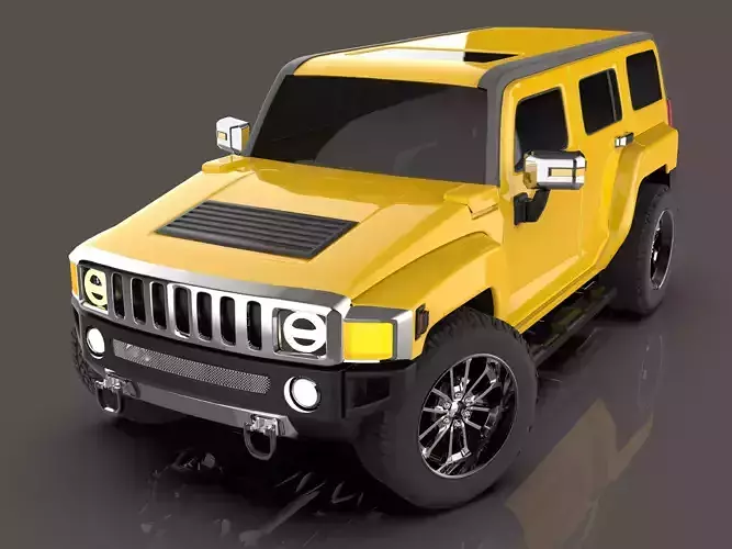 Hummer H3 high Poly Model Low-poly 3D model