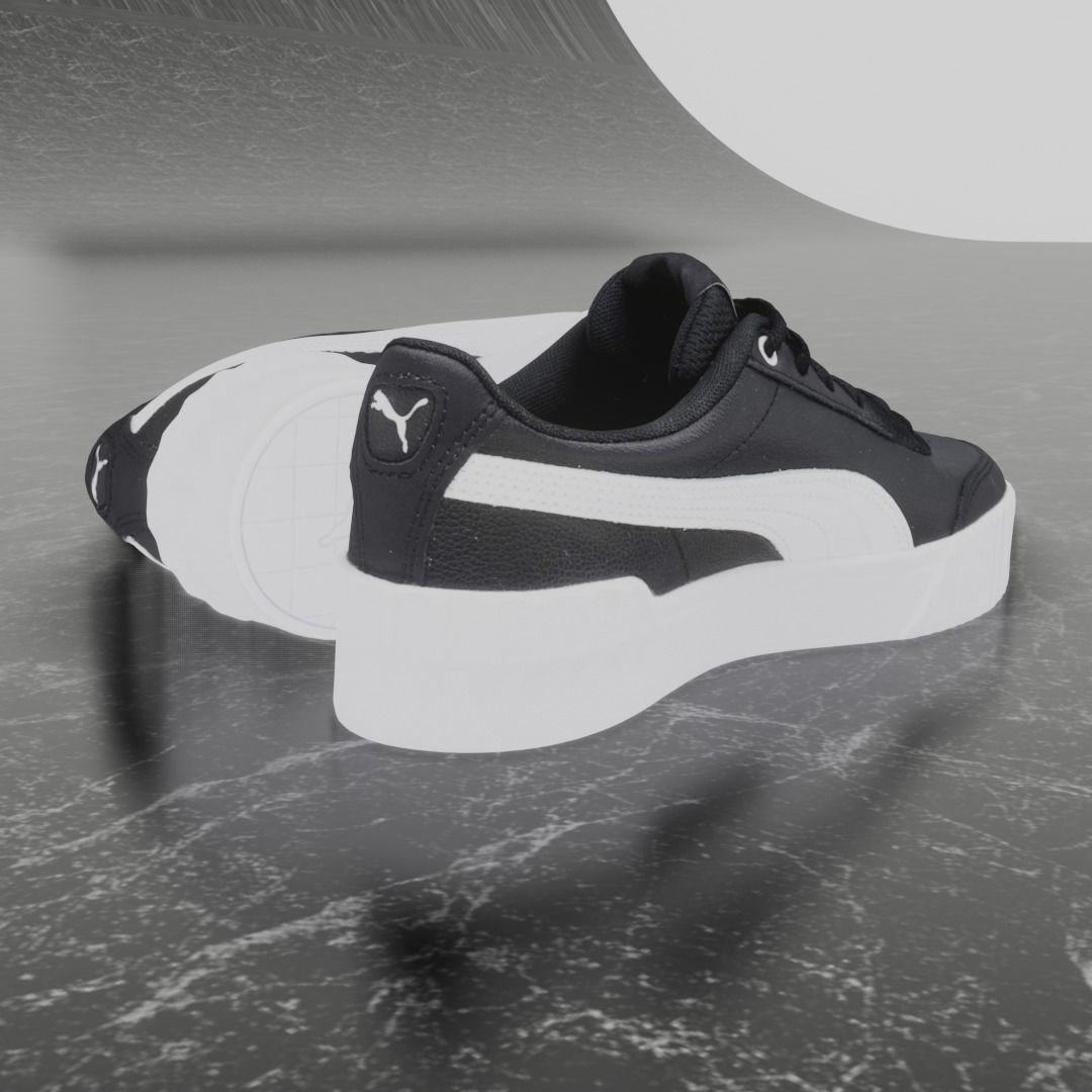 PUMA 3D SHOES - WHITE - BLACK Low-poly 3D model_7