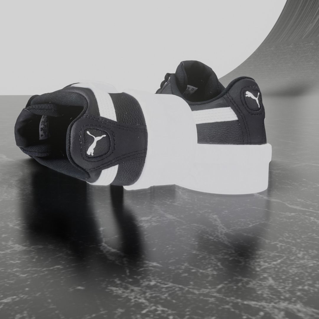PUMA 3D SHOES - WHITE - BLACK Low-poly 3D model_6