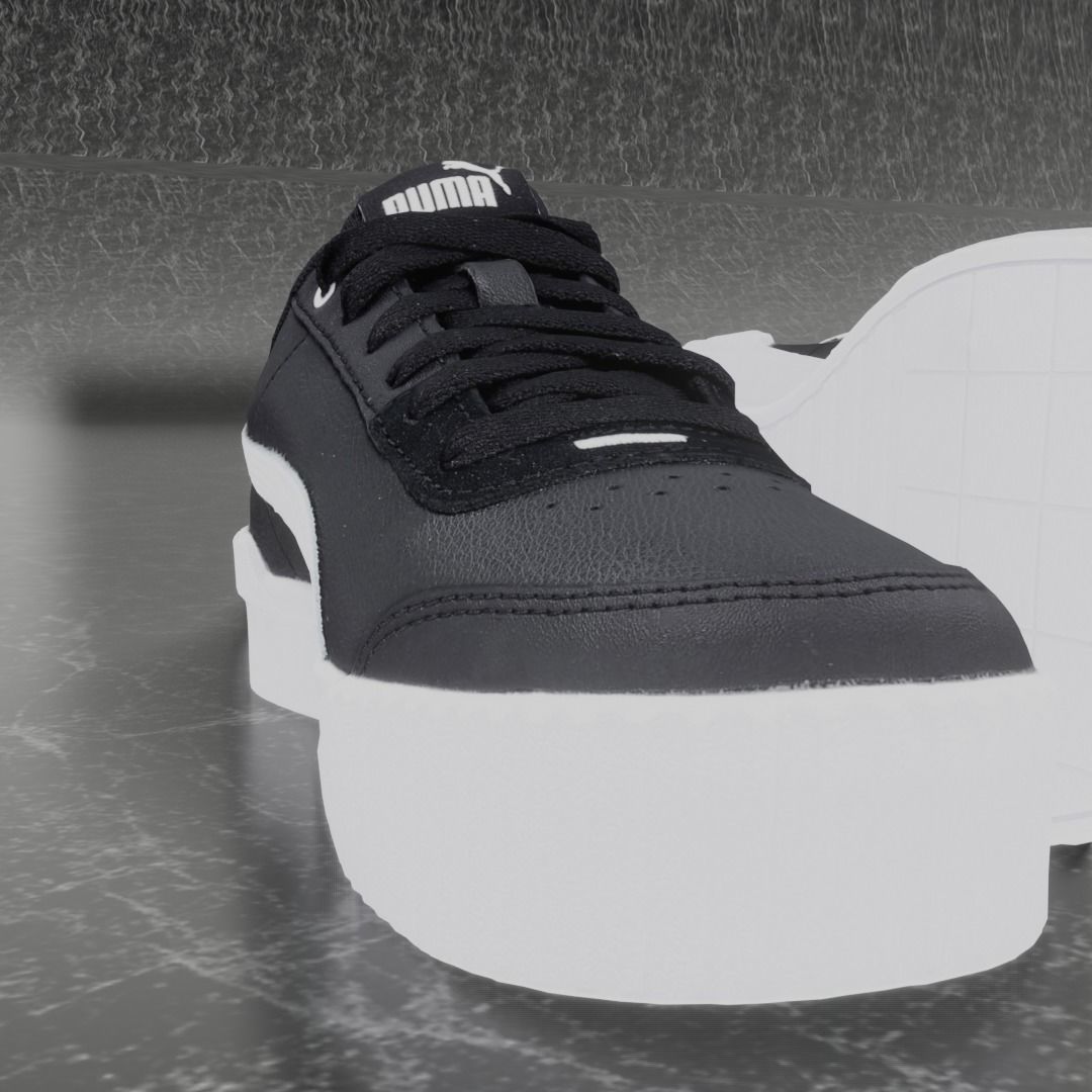 PUMA 3D SHOES - WHITE - BLACK Low-poly 3D model_8