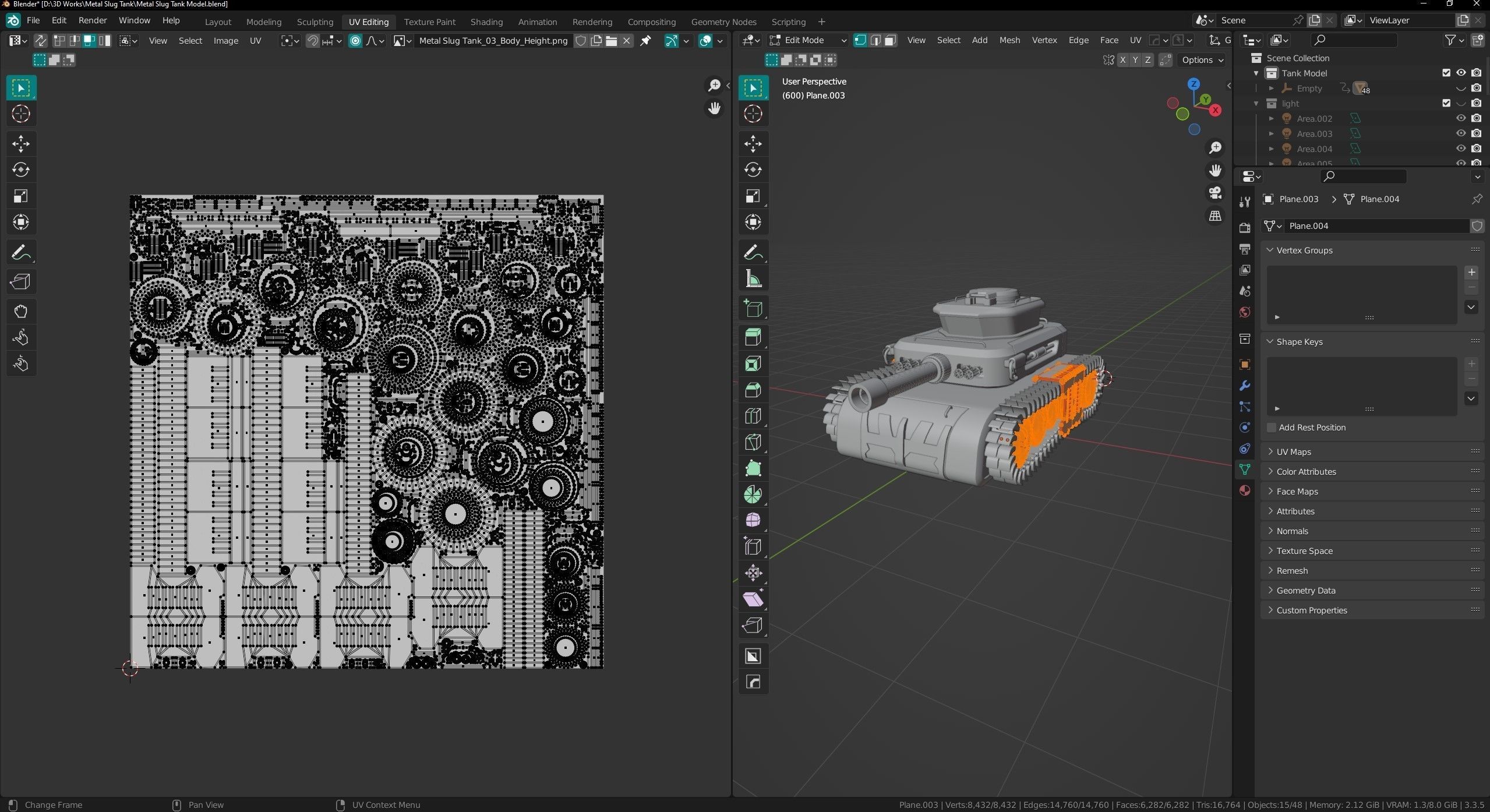 Low Poly Military Tank Game Asset Model with PBR Texture Low-poly 3D model_33