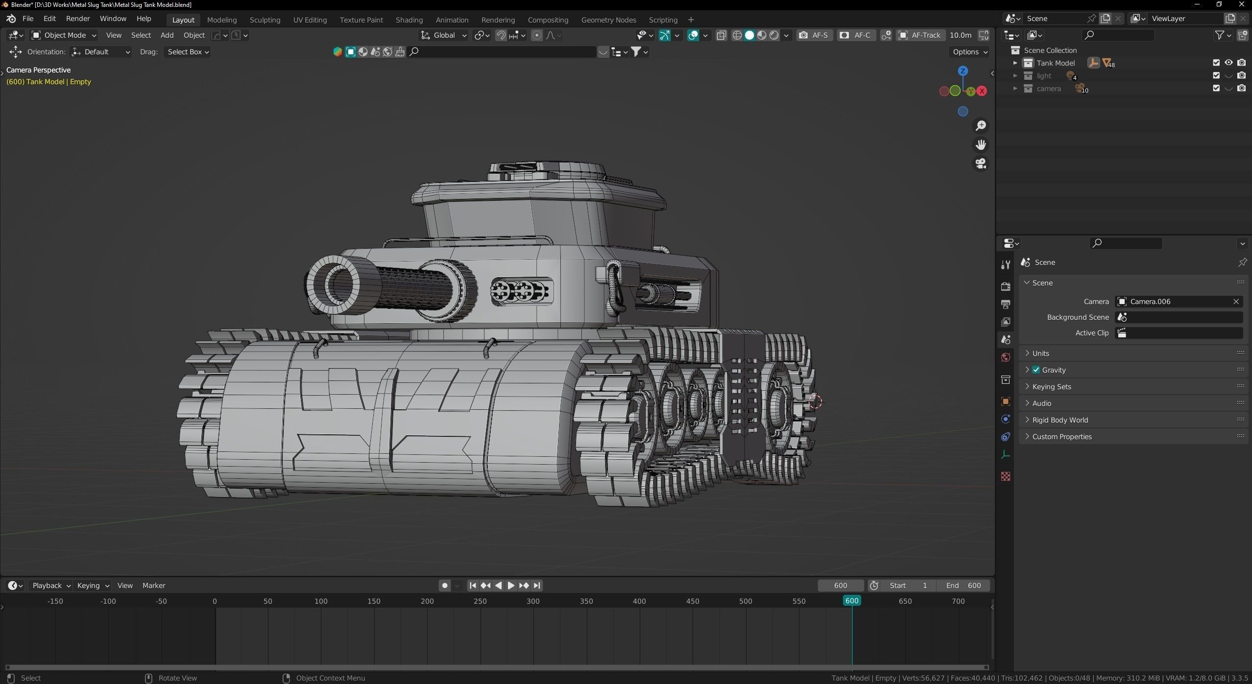 Low Poly Military Tank Game Asset Model with PBR Texture Low-poly 3D model_13
