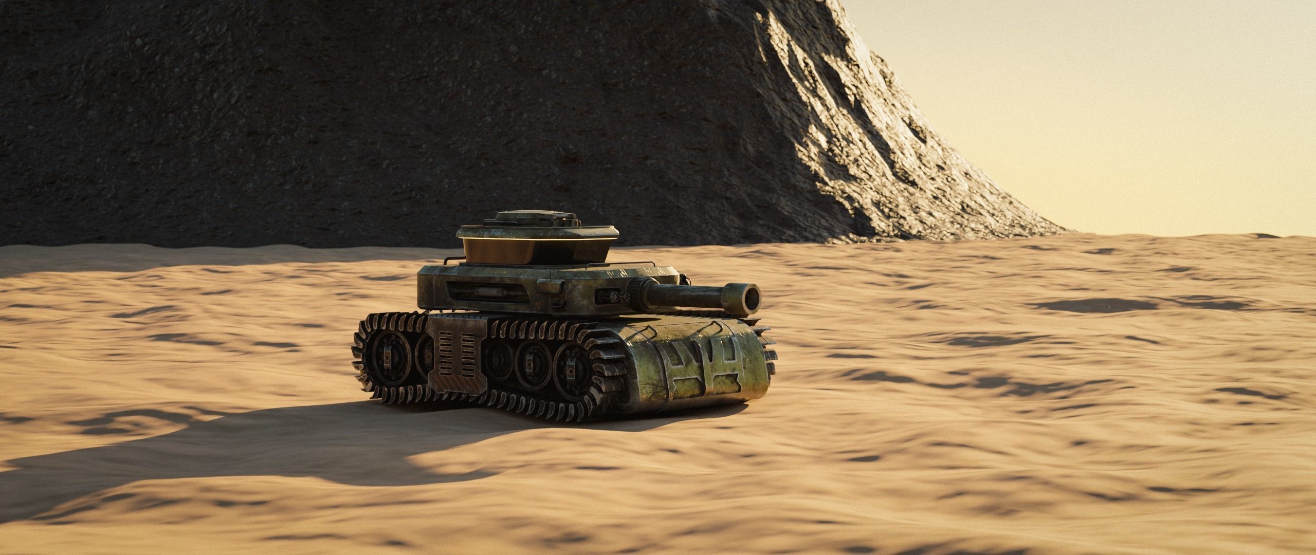 Low Poly Military Tank Game Asset Model with PBR Texture Low-poly 3D model_3