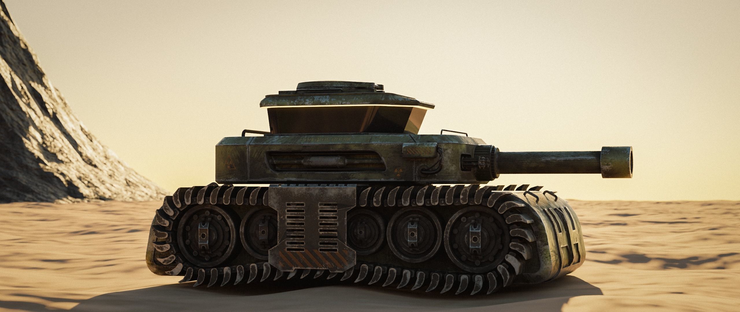Low Poly Military Tank Game Asset Model with PBR Texture Low-poly 3D model_5