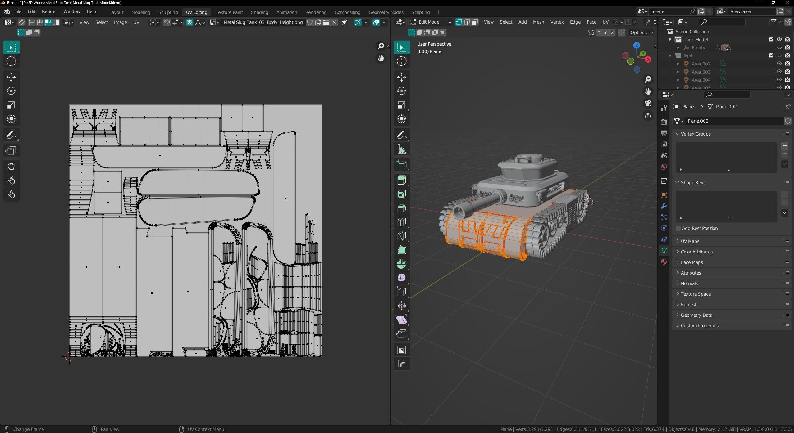 Low Poly Military Tank Game Asset Model with PBR Texture Low-poly 3D model_31