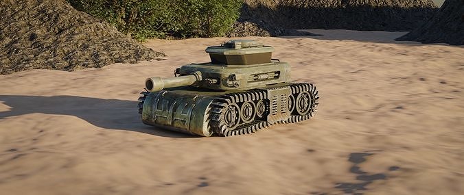 Low Poly Military Tank Game Asset Model with PBR Texture Low-poly 3D model