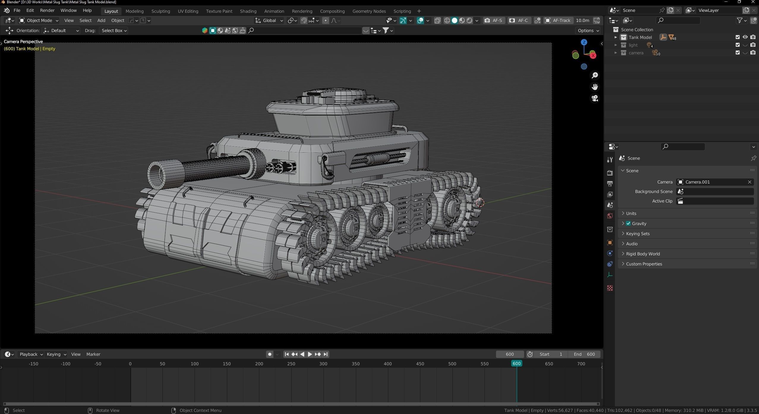 Low Poly Military Tank Game Asset Model with PBR Texture Low-poly 3D model_11