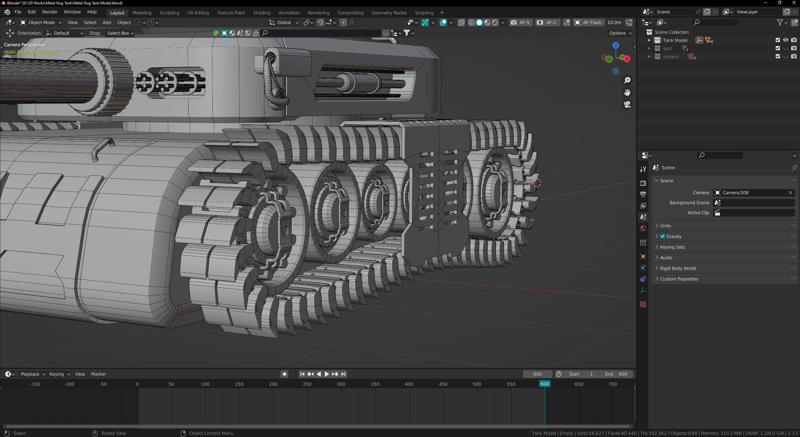 Low Poly Military Tank Game Asset Model with PBR Texture Low-poly 3D model_17