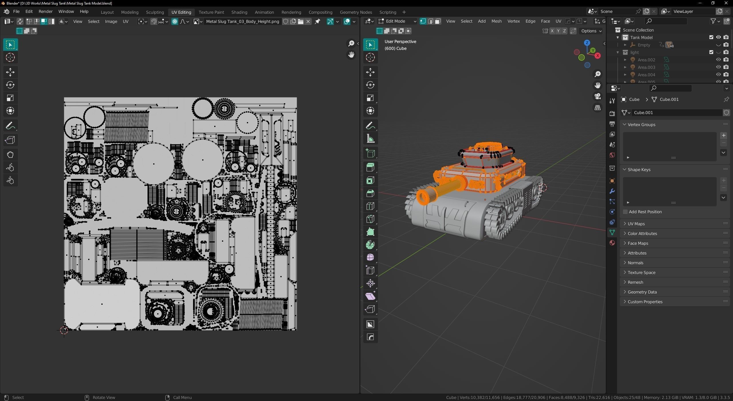 Low Poly Military Tank Game Asset Model with PBR Texture Low-poly 3D model_32