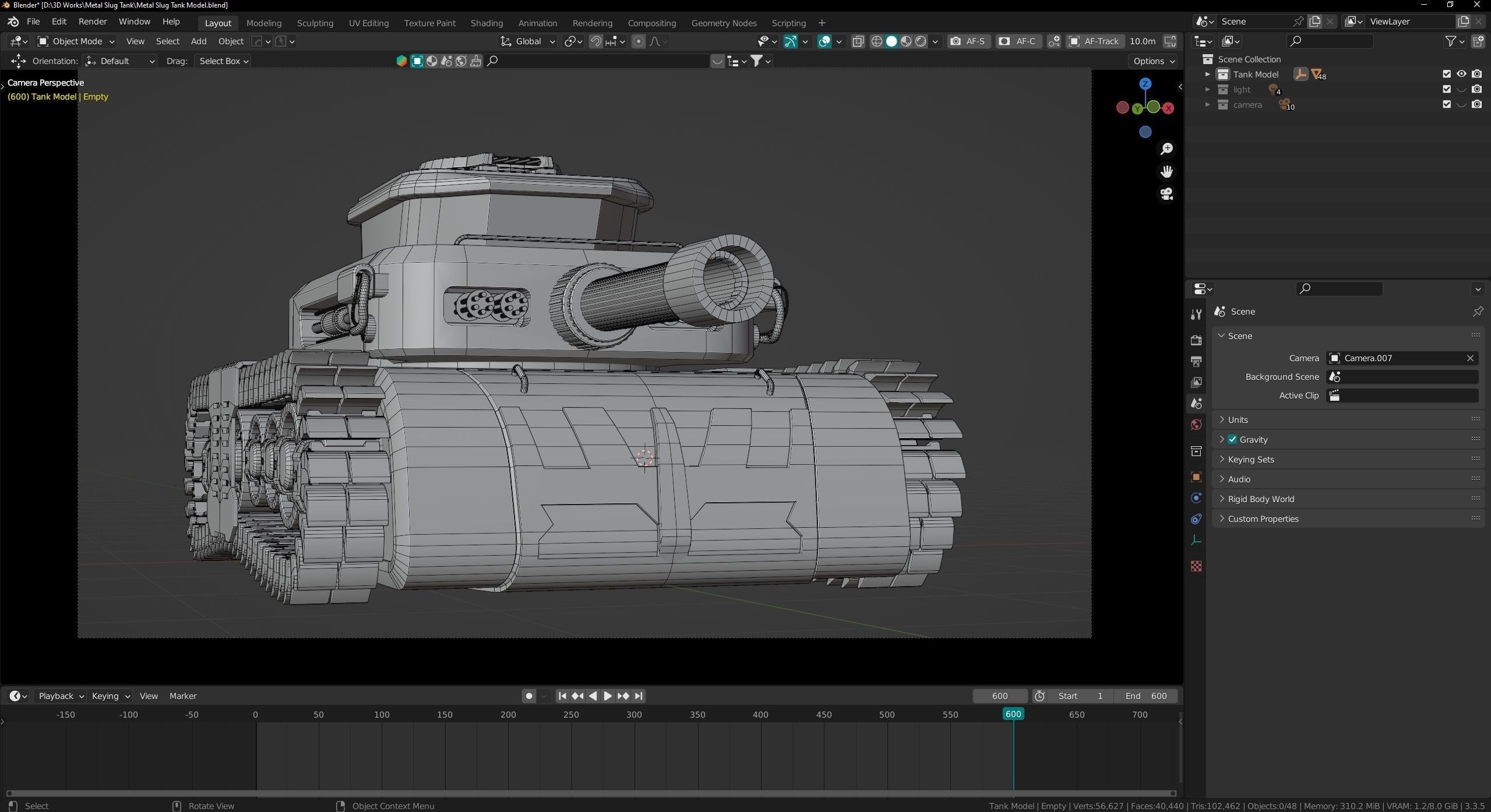 Low Poly Military Tank Game Asset Model with PBR Texture Low-poly 3D model_15