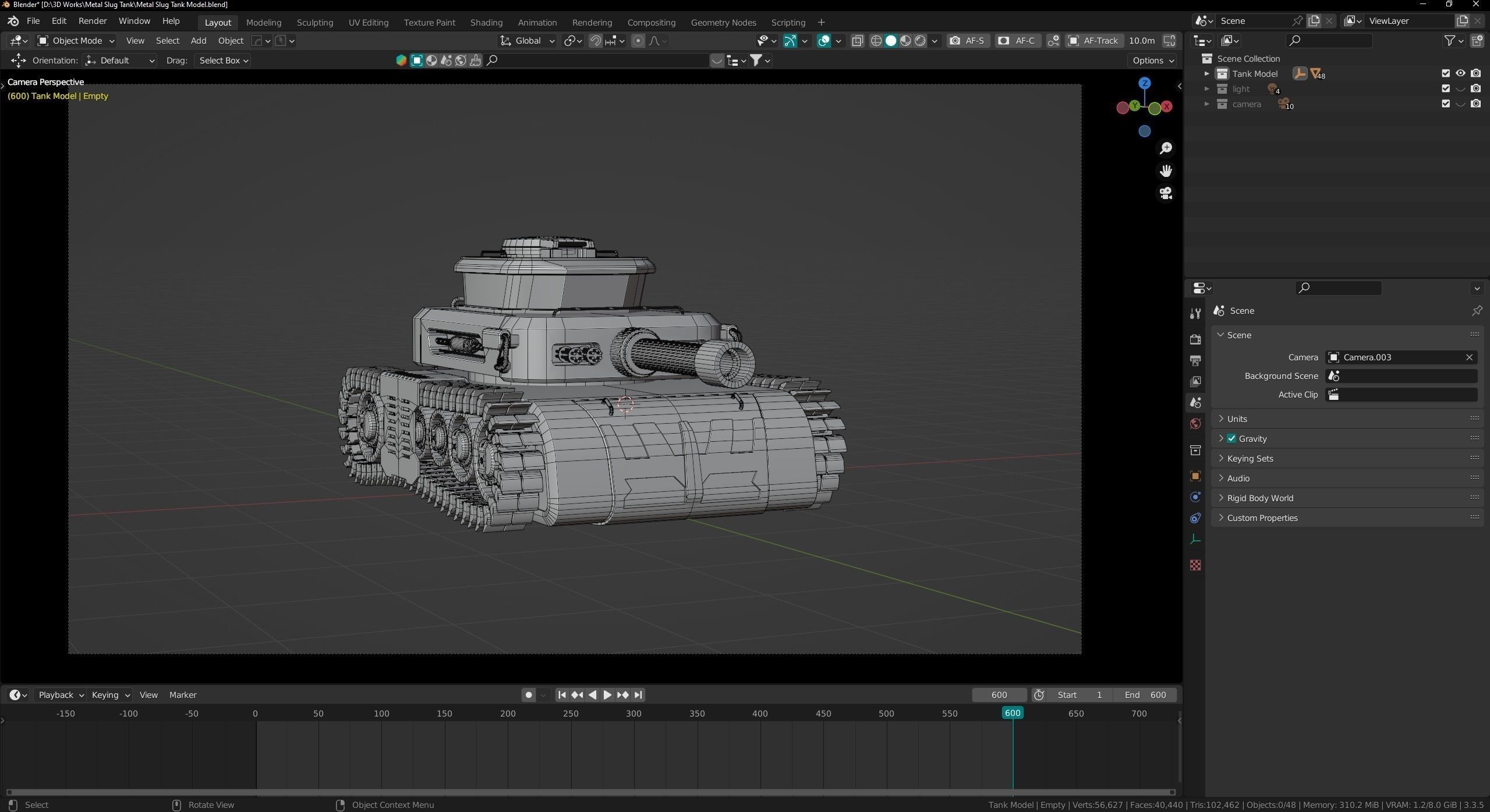 Low Poly Military Tank Game Asset Model with PBR Texture Low-poly 3D model_14