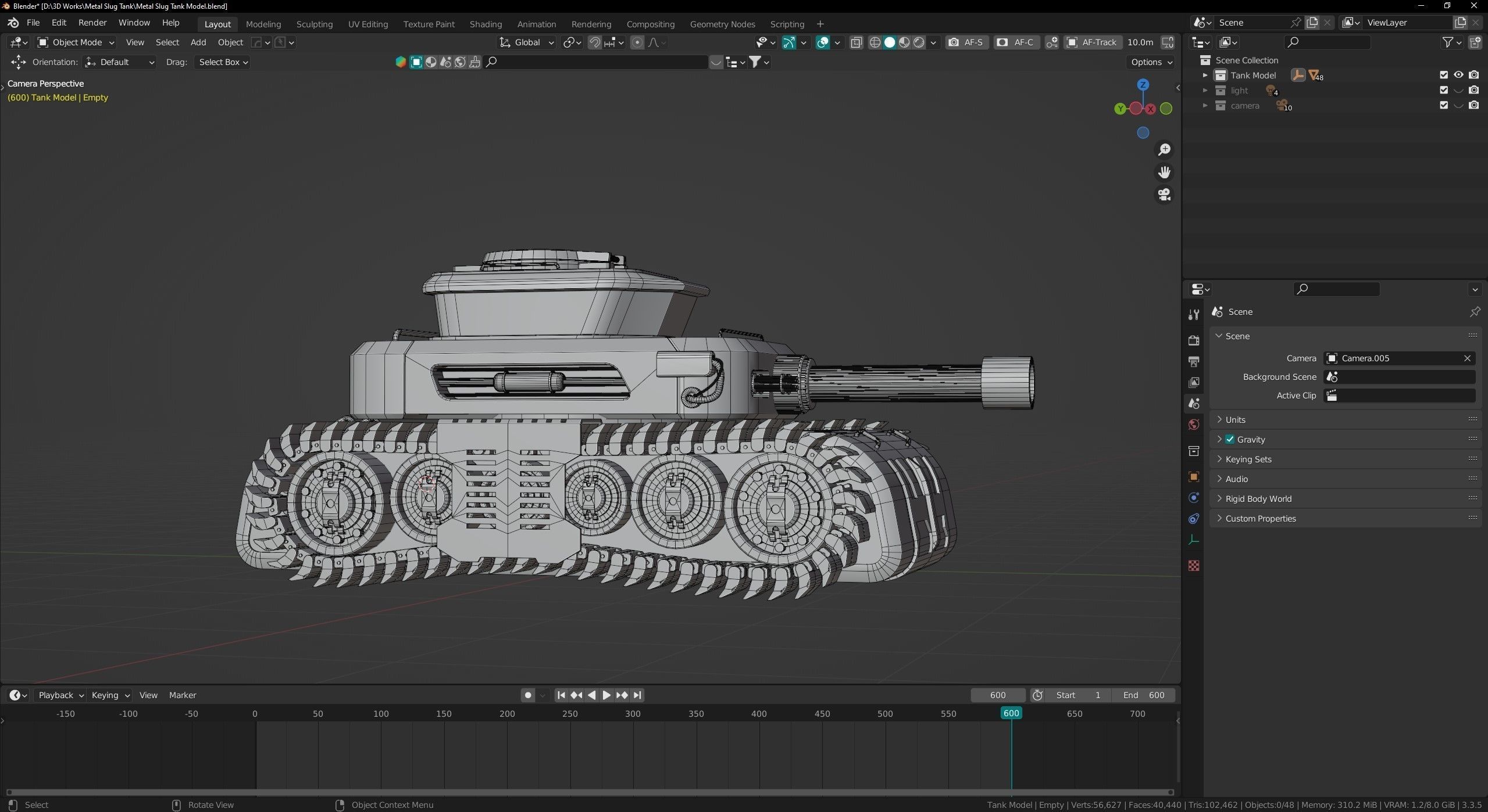 Low Poly Military Tank Game Asset Model with PBR Texture Low-poly 3D model_19