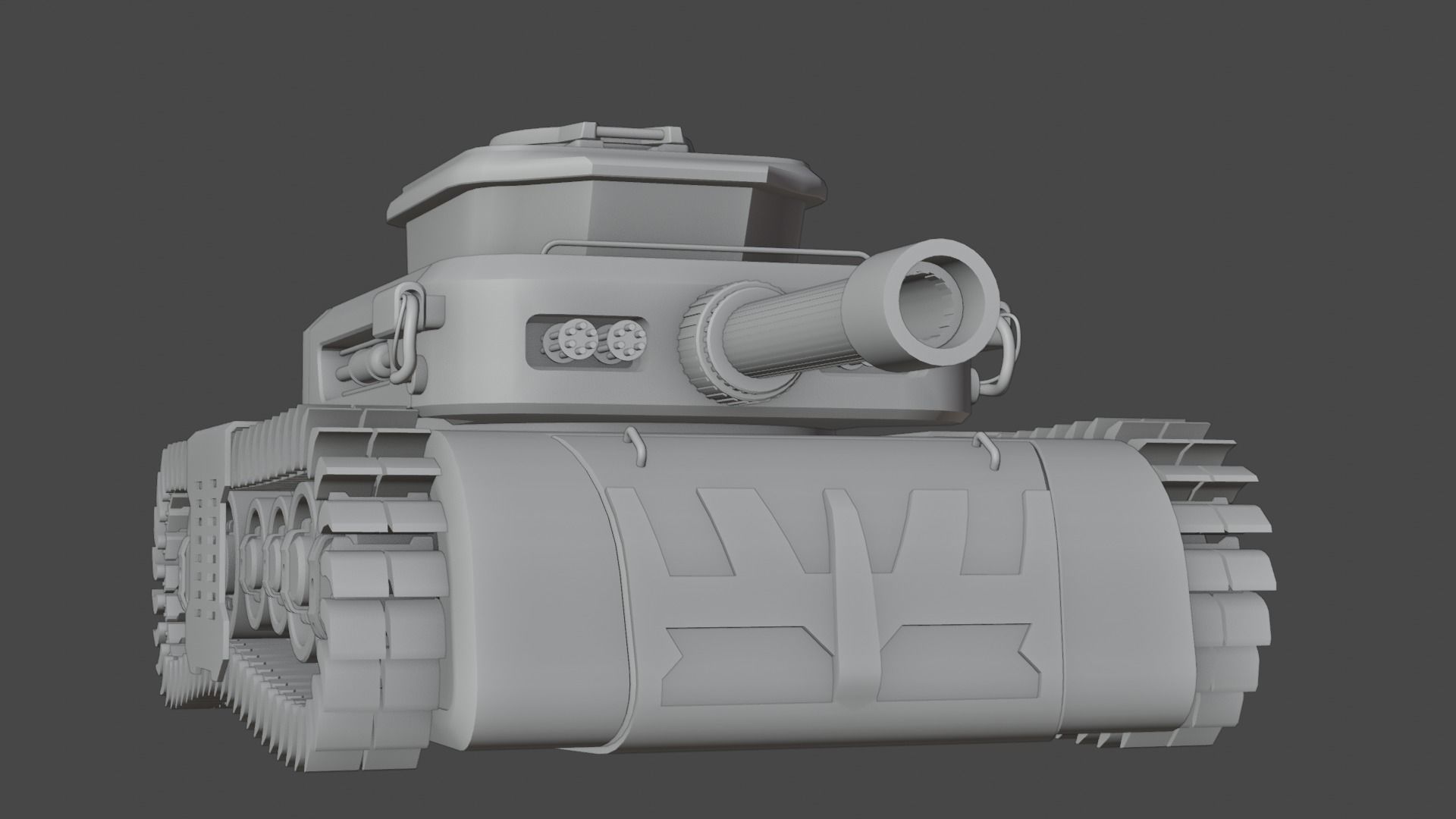 Low Poly Military Tank Game Asset Model with PBR Texture Low-poly 3D model_21