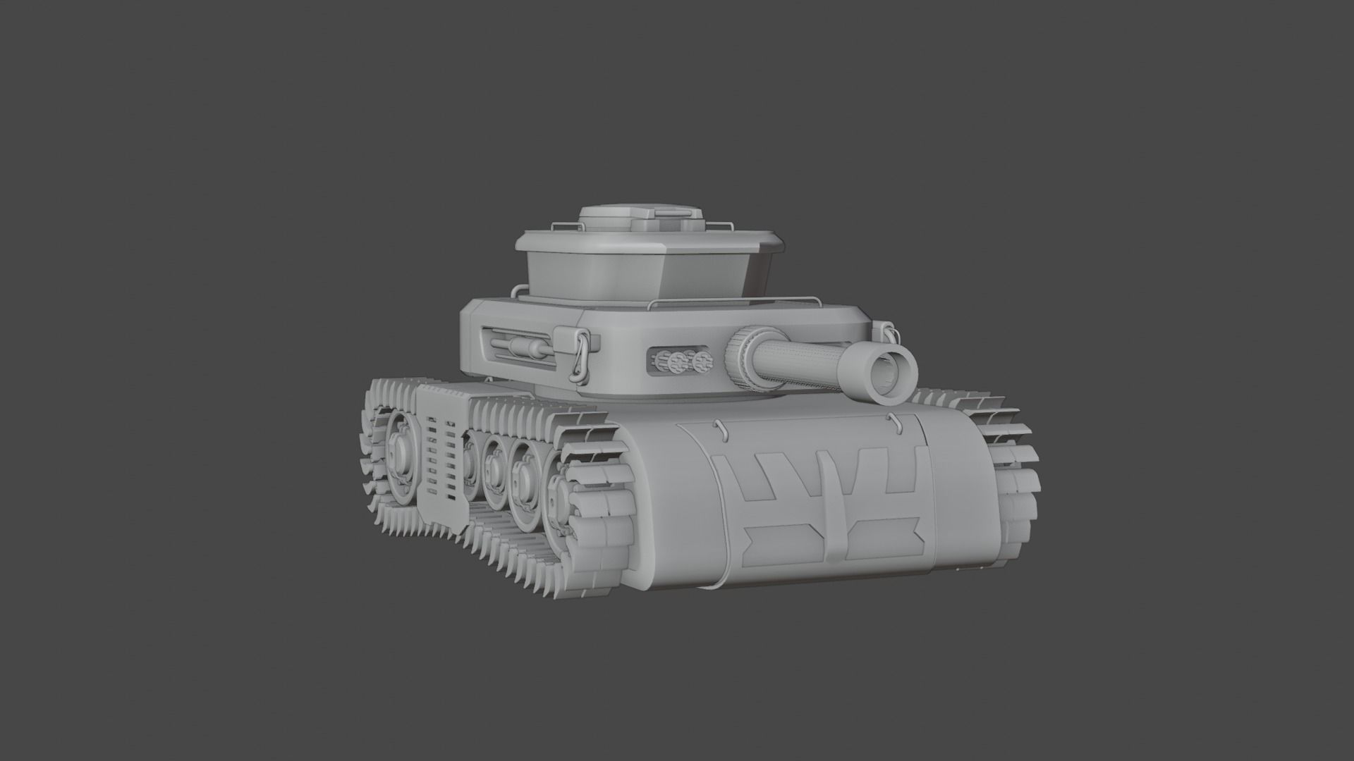 Low Poly Military Tank Game Asset Model with PBR Texture Low-poly 3D model_25