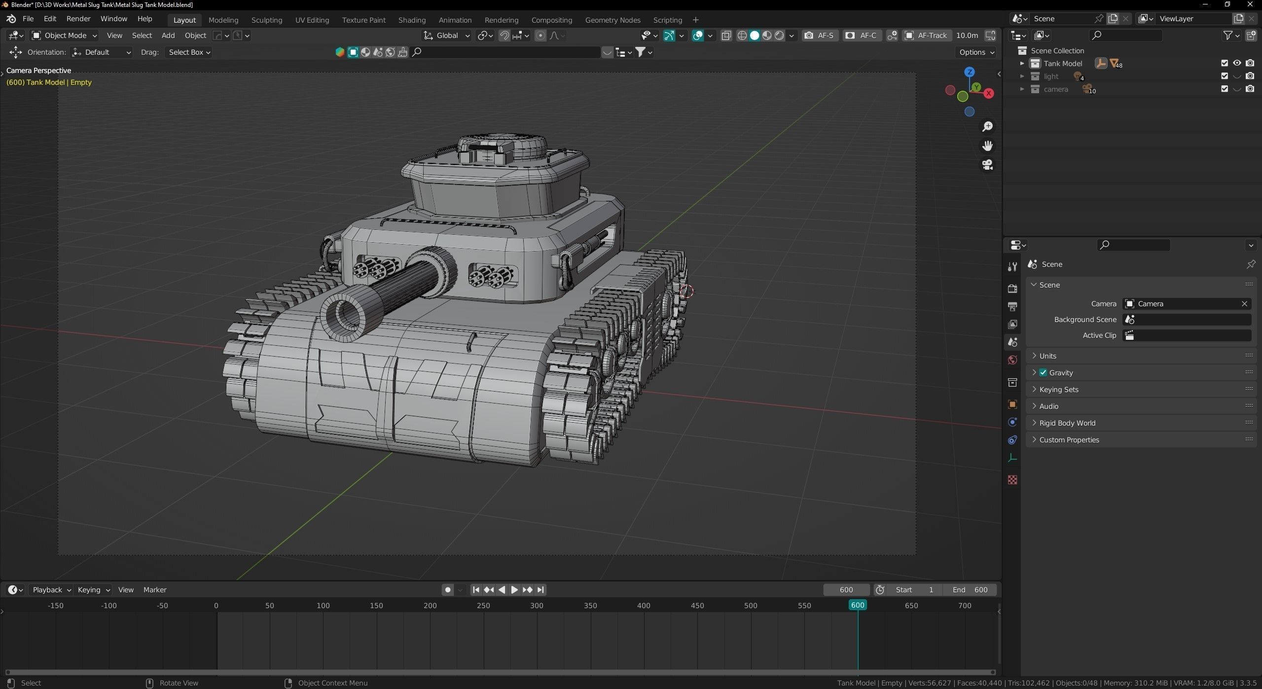 Low Poly Military Tank Game Asset Model with PBR Texture Low-poly 3D model_16