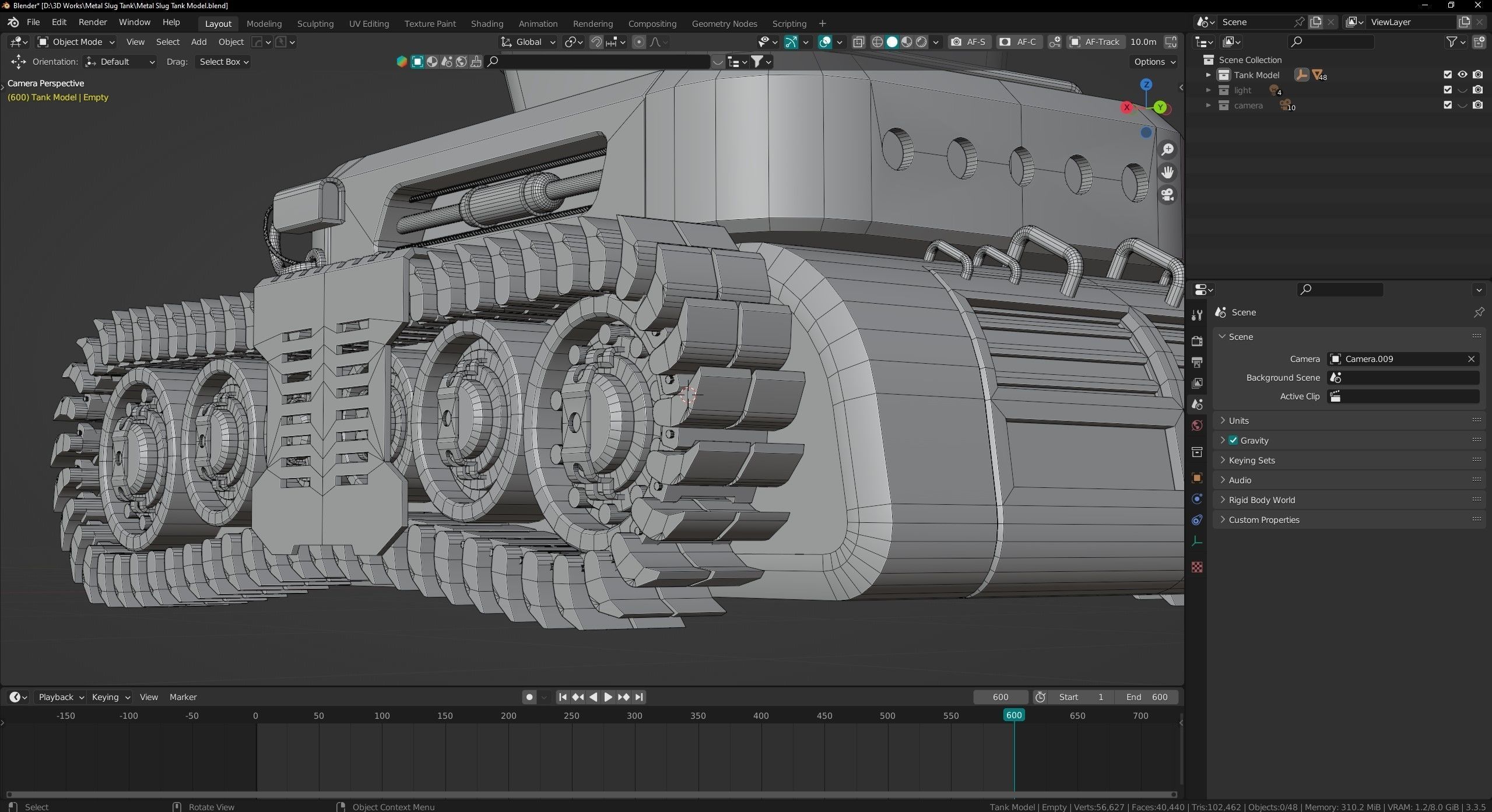 Low Poly Military Tank Game Asset Model with PBR Texture Low-poly 3D model_20