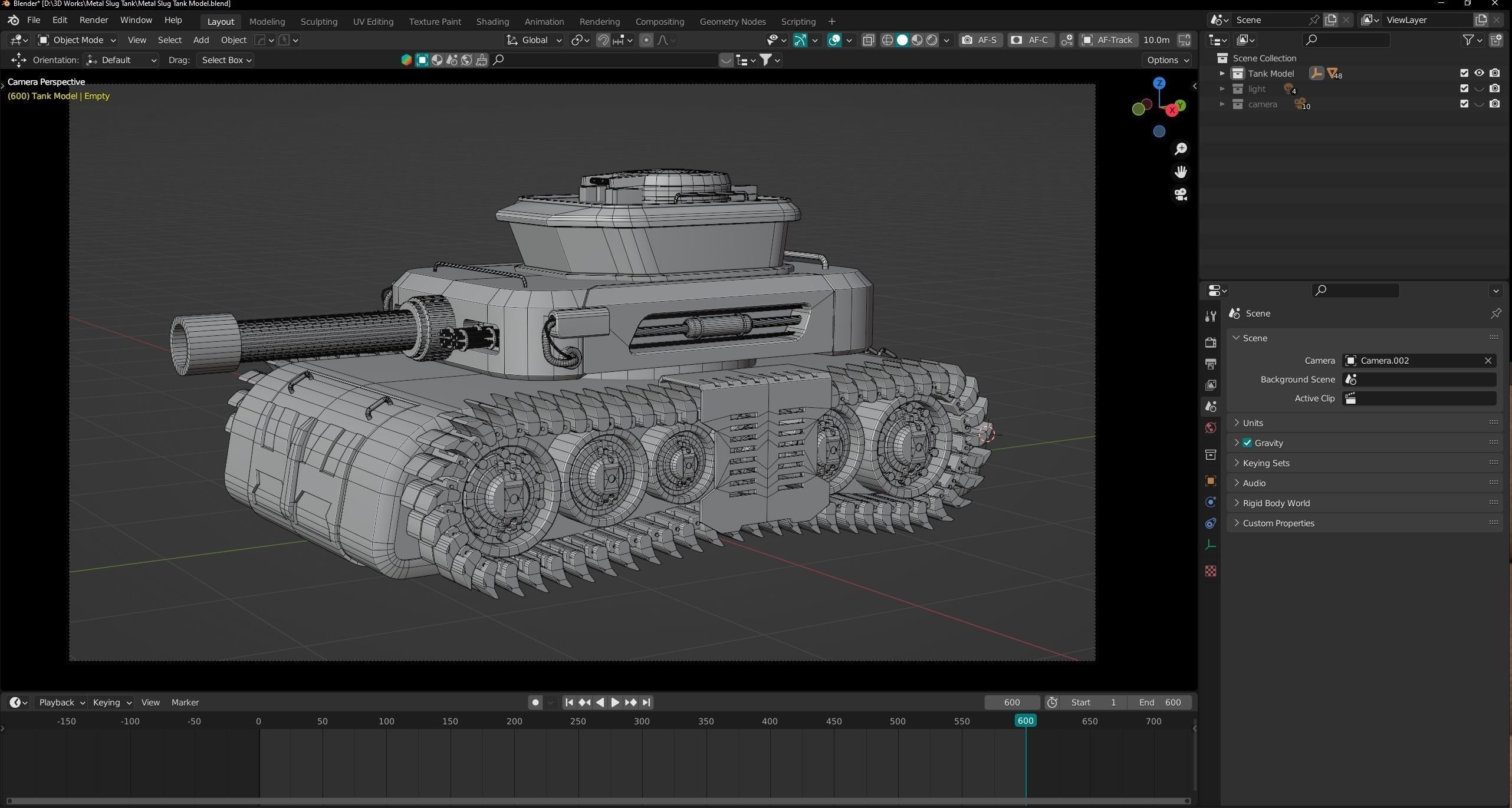 Low Poly Military Tank Game Asset Model with PBR Texture Low-poly 3D model_18