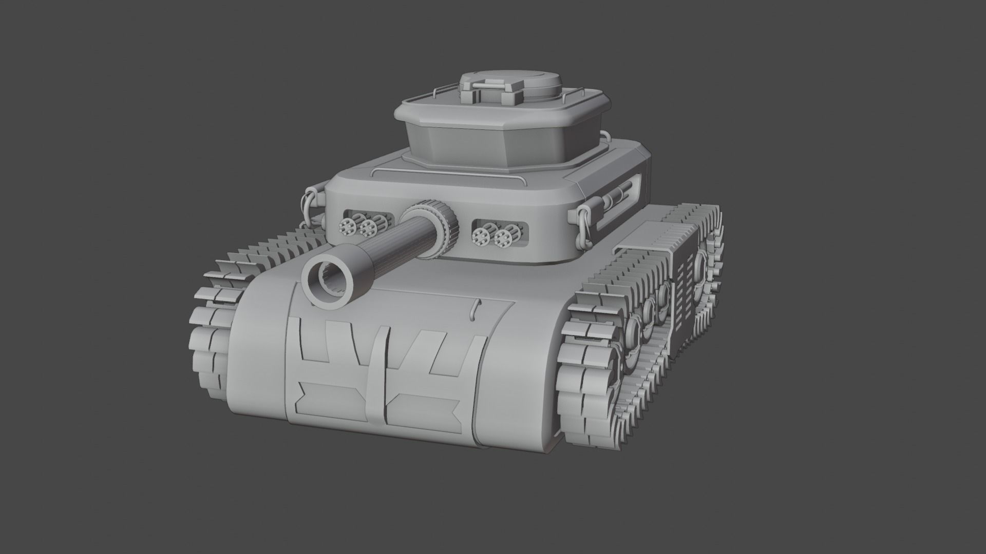 Low Poly Military Tank Game Asset Model with PBR Texture Low-poly 3D model_22