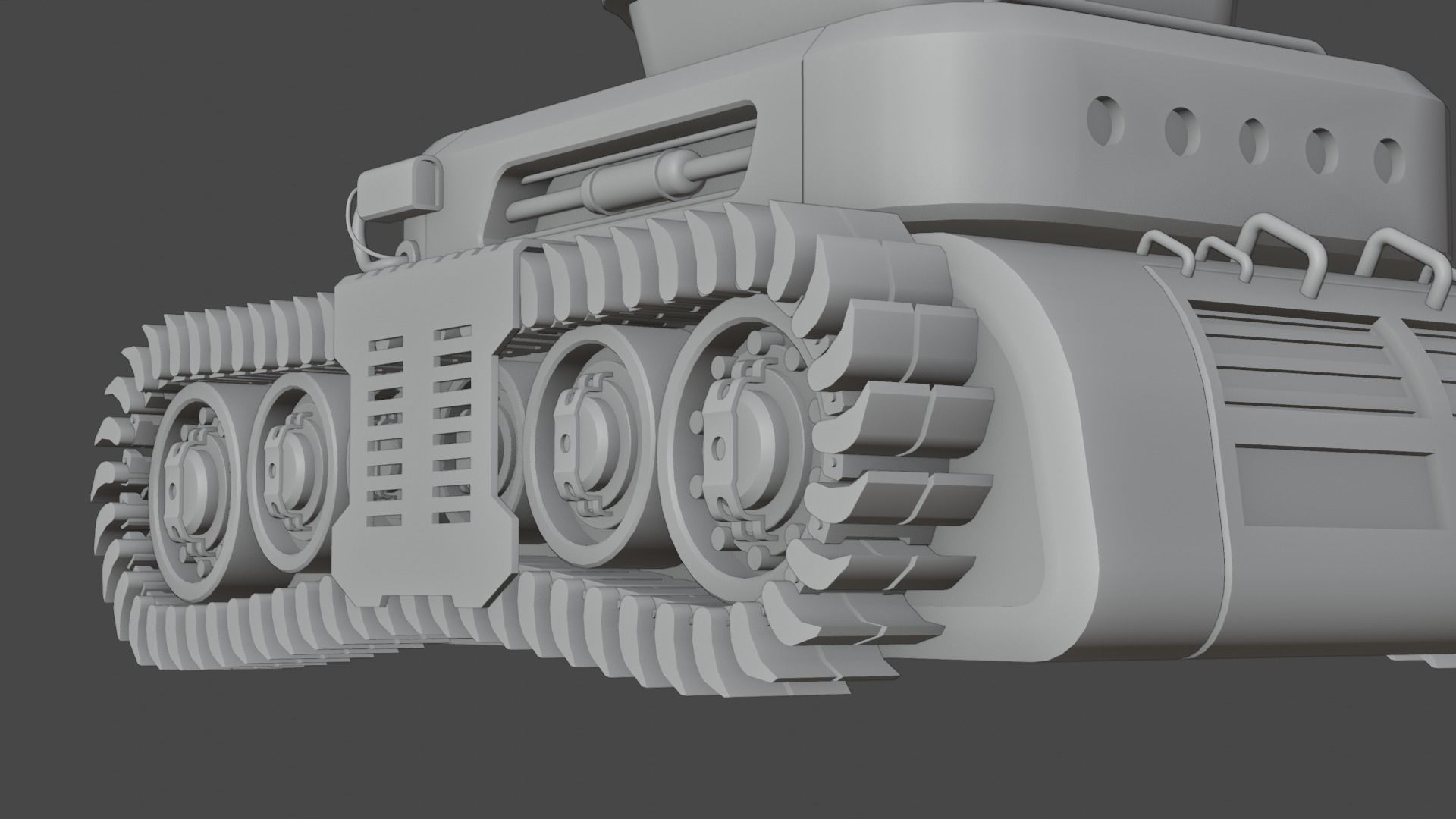 Low Poly Military Tank Game Asset Model with PBR Texture Low-poly 3D model_30