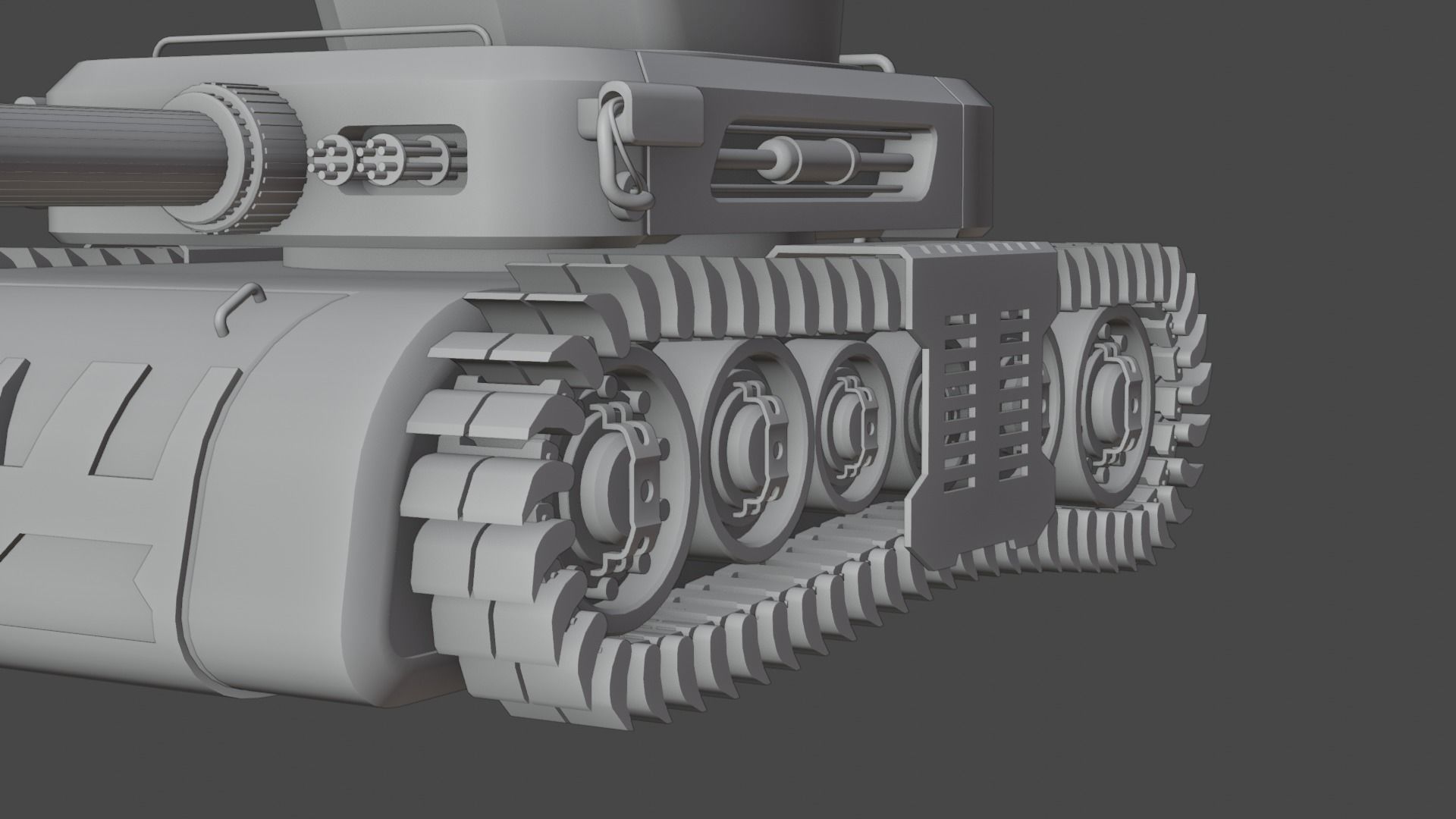 Low Poly Military Tank Game Asset Model with PBR Texture Low-poly 3D model_29