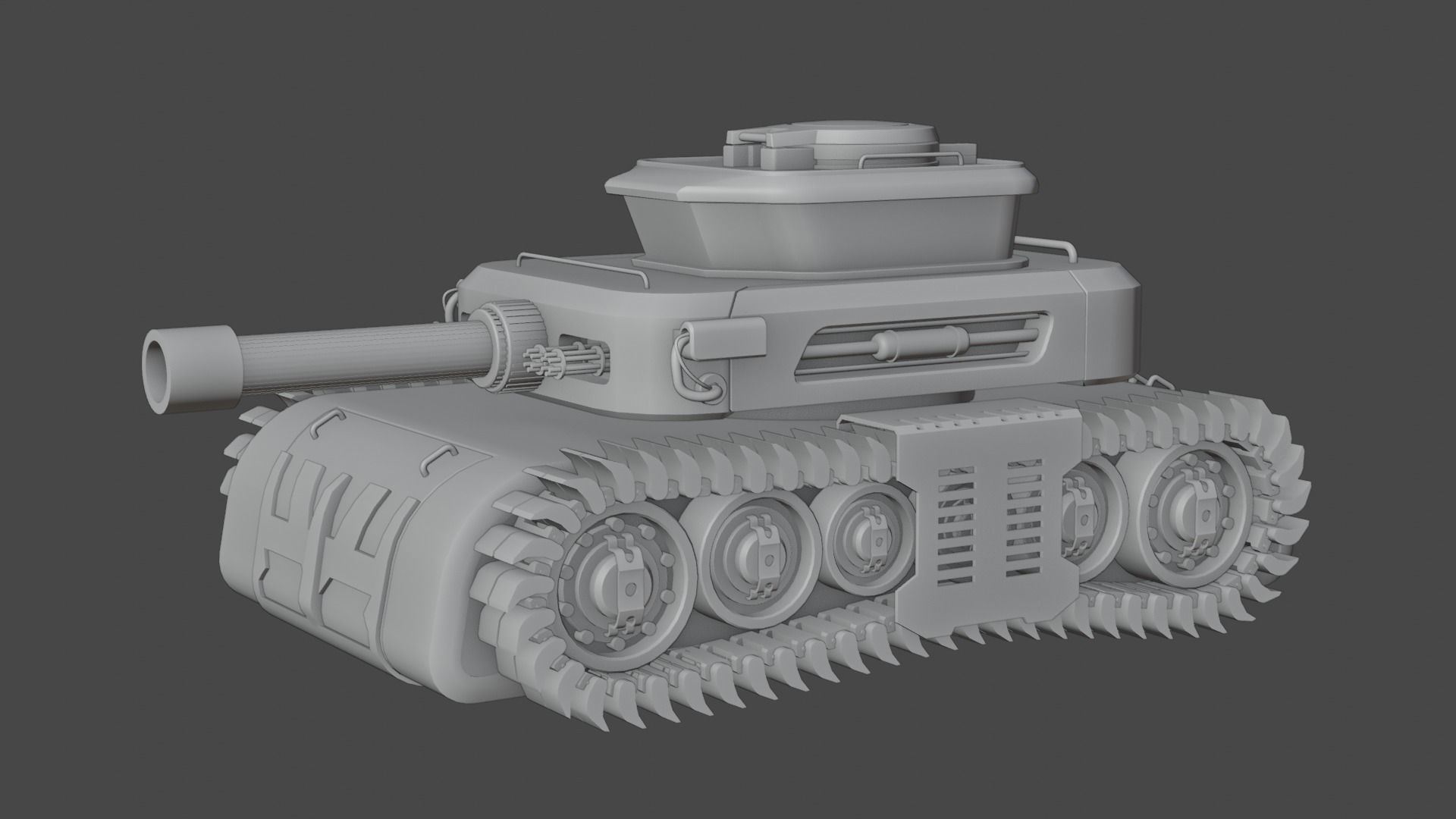 Low Poly Military Tank Game Asset Model with PBR Texture Low-poly 3D model_24