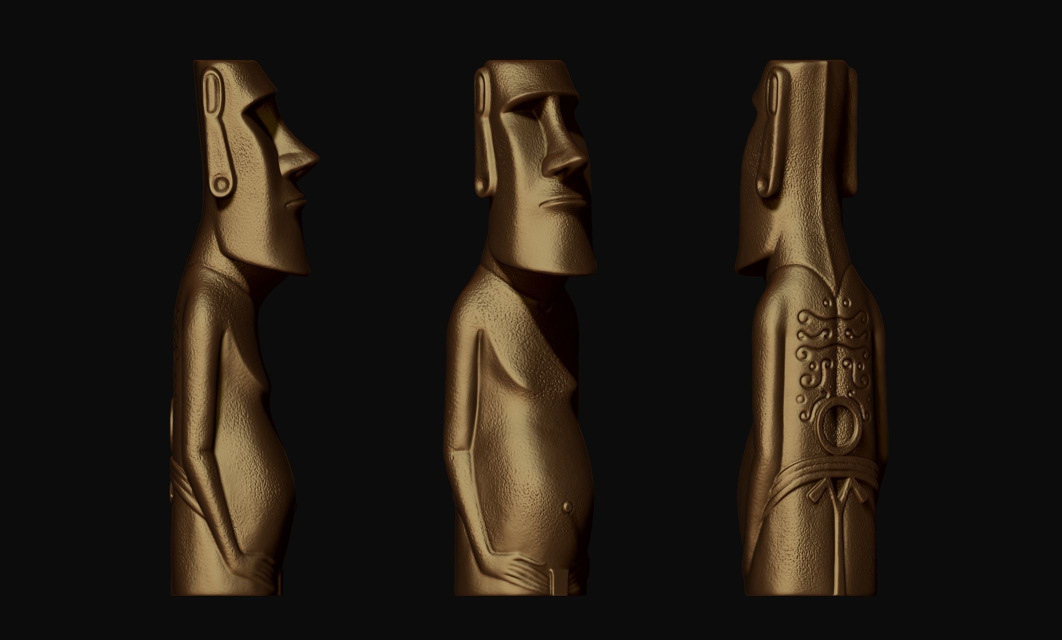 Moai Paro - Ahu Te Pito Kura 3D print model_16