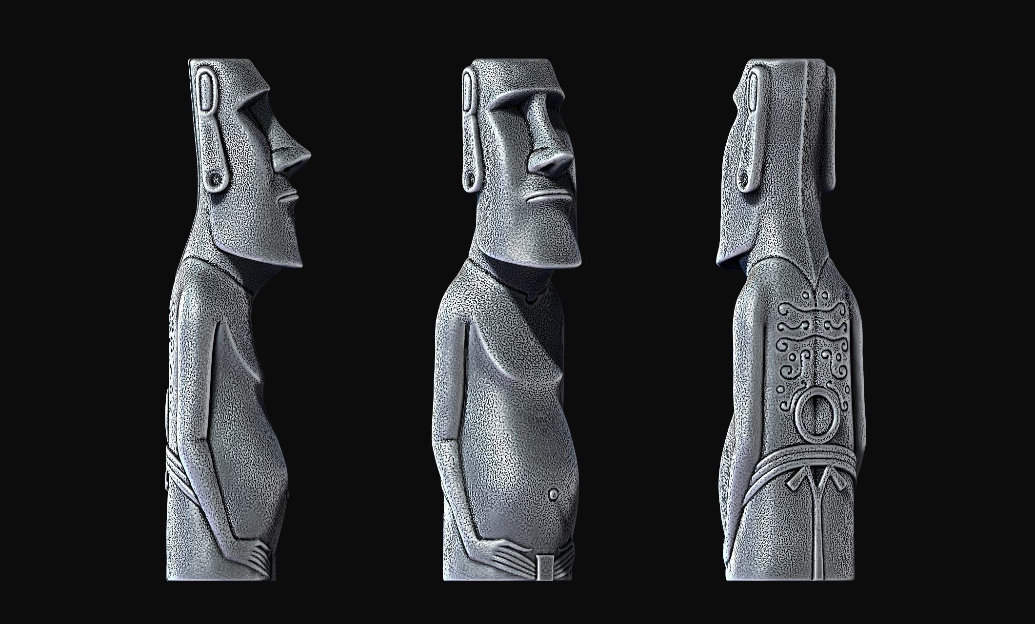 Moai Paro - Ahu Te Pito Kura 3D print model_5