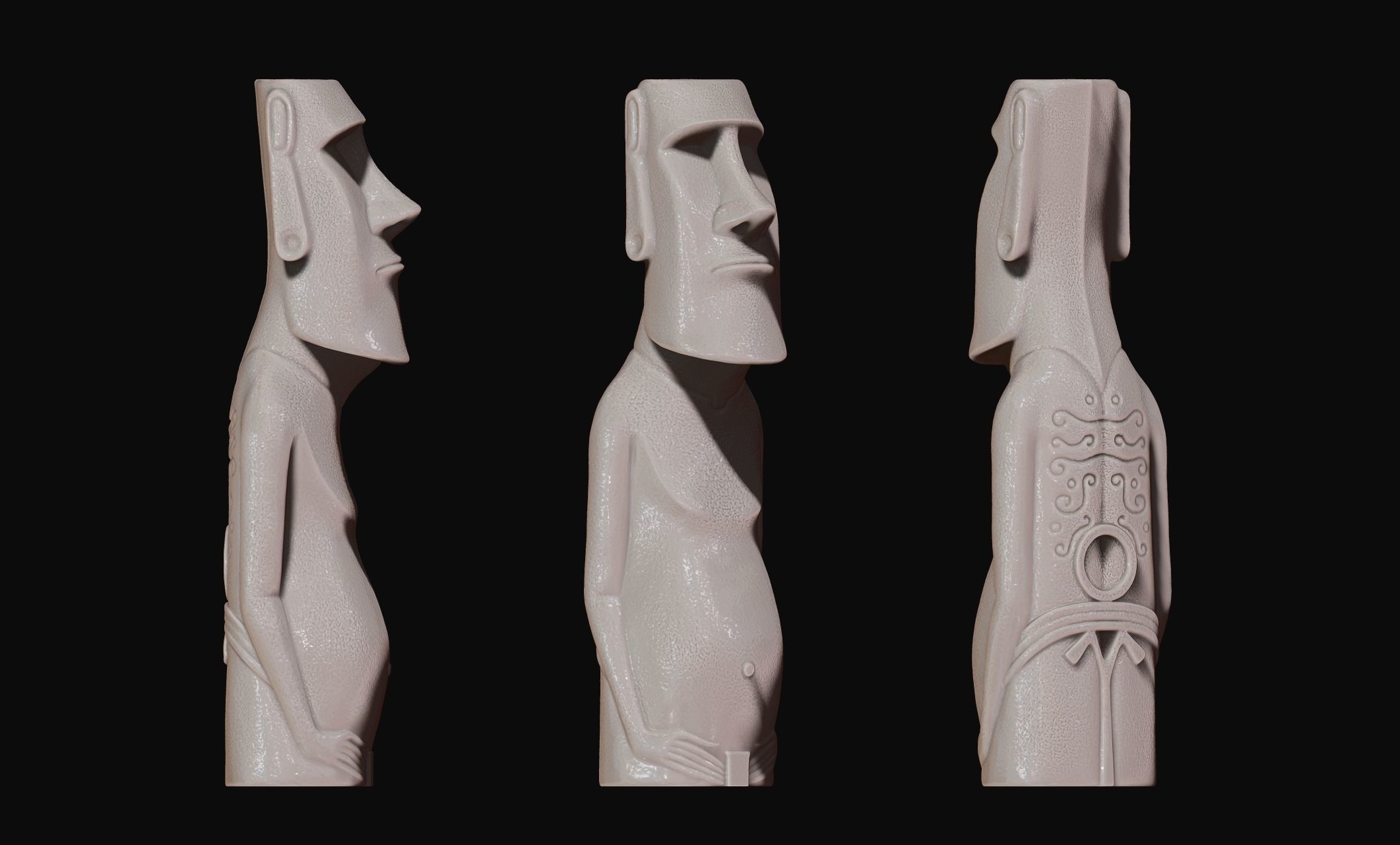 Moai Paro - Ahu Te Pito Kura 3D print model_14