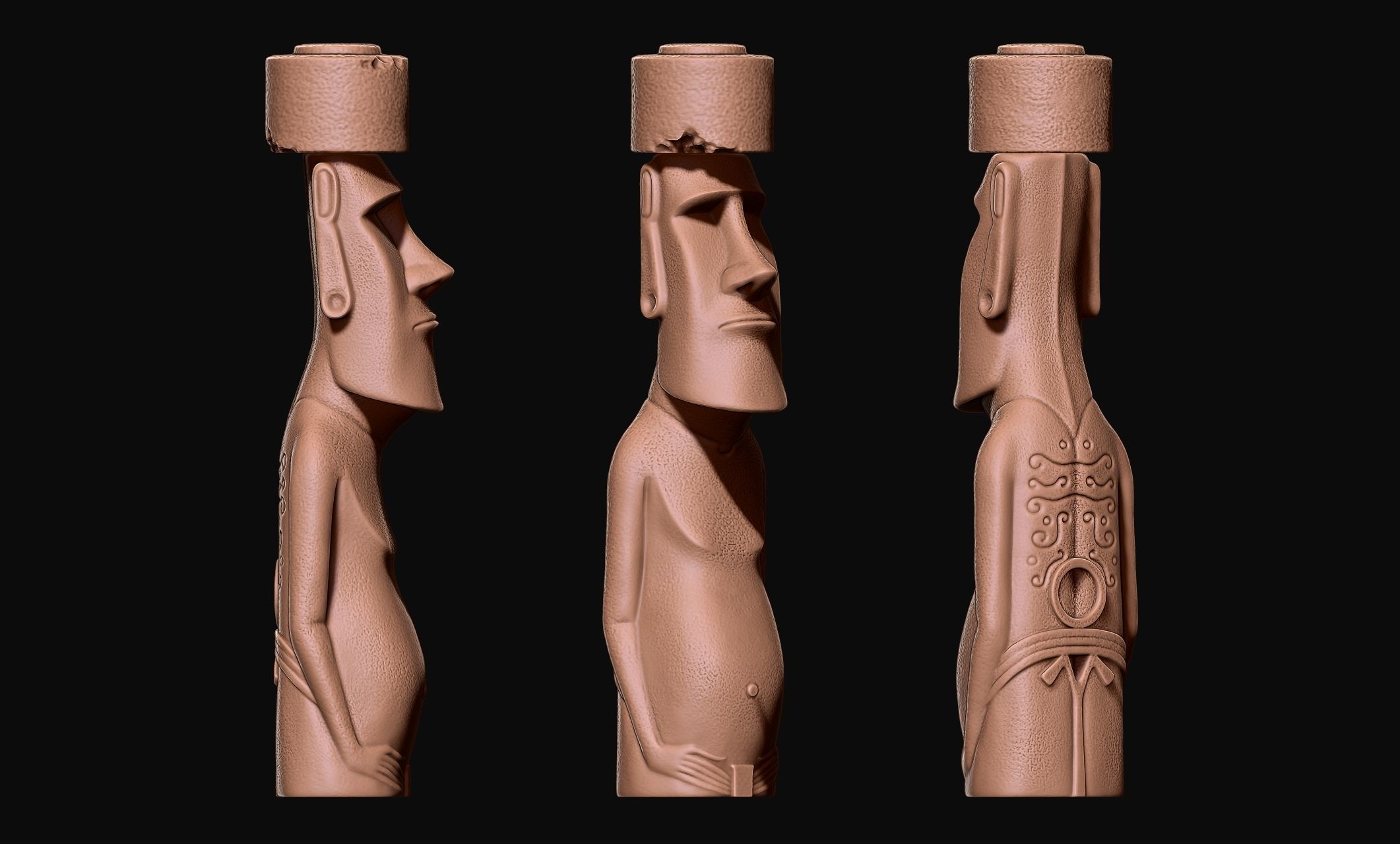 Moai Paro - Ahu Te Pito Kura 3D print model_4
