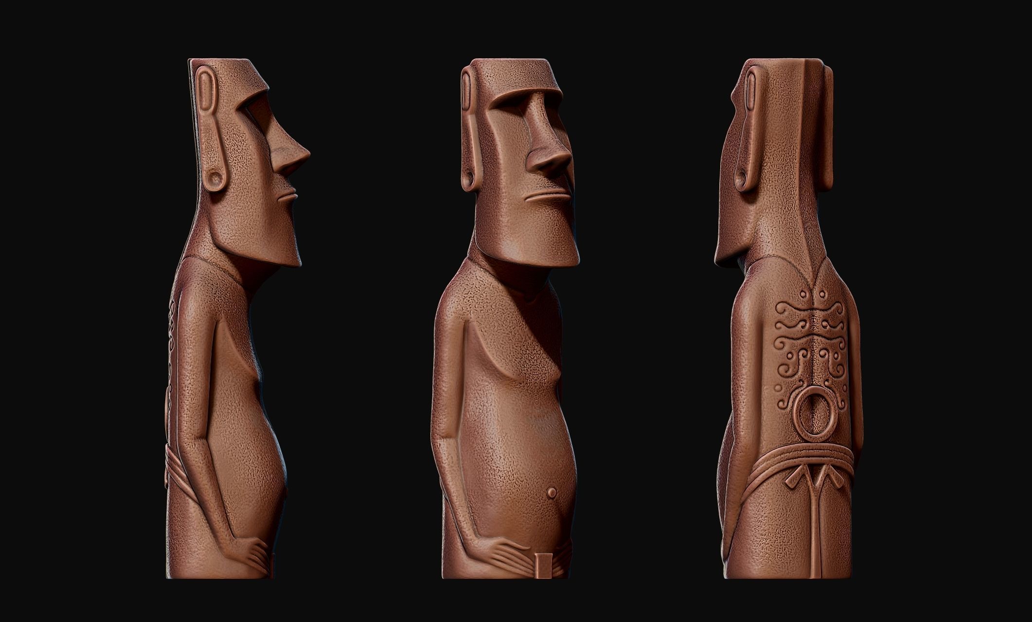 Moai Paro - Ahu Te Pito Kura 3D print model_12