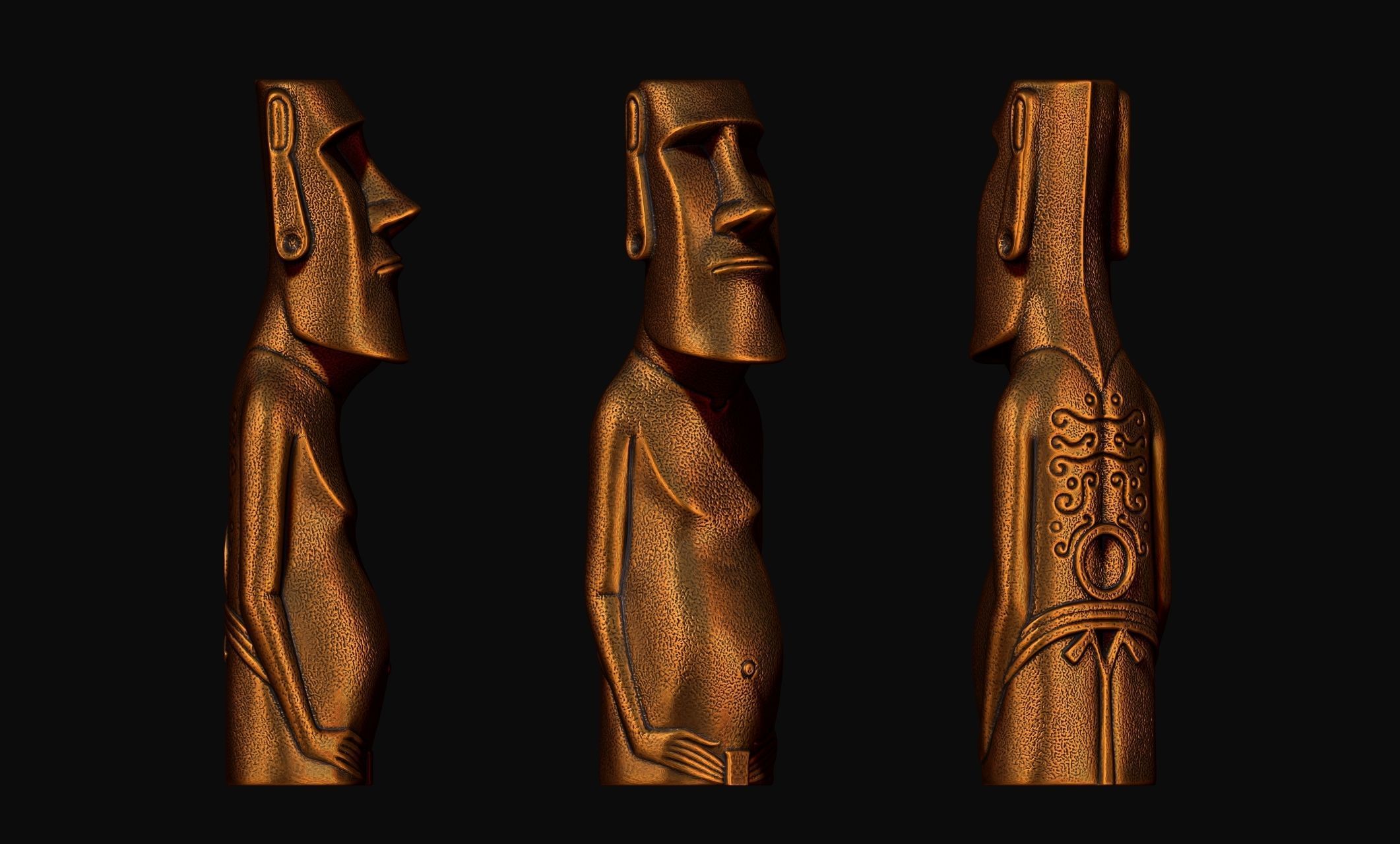 Moai Paro - Ahu Te Pito Kura 3D print model_9