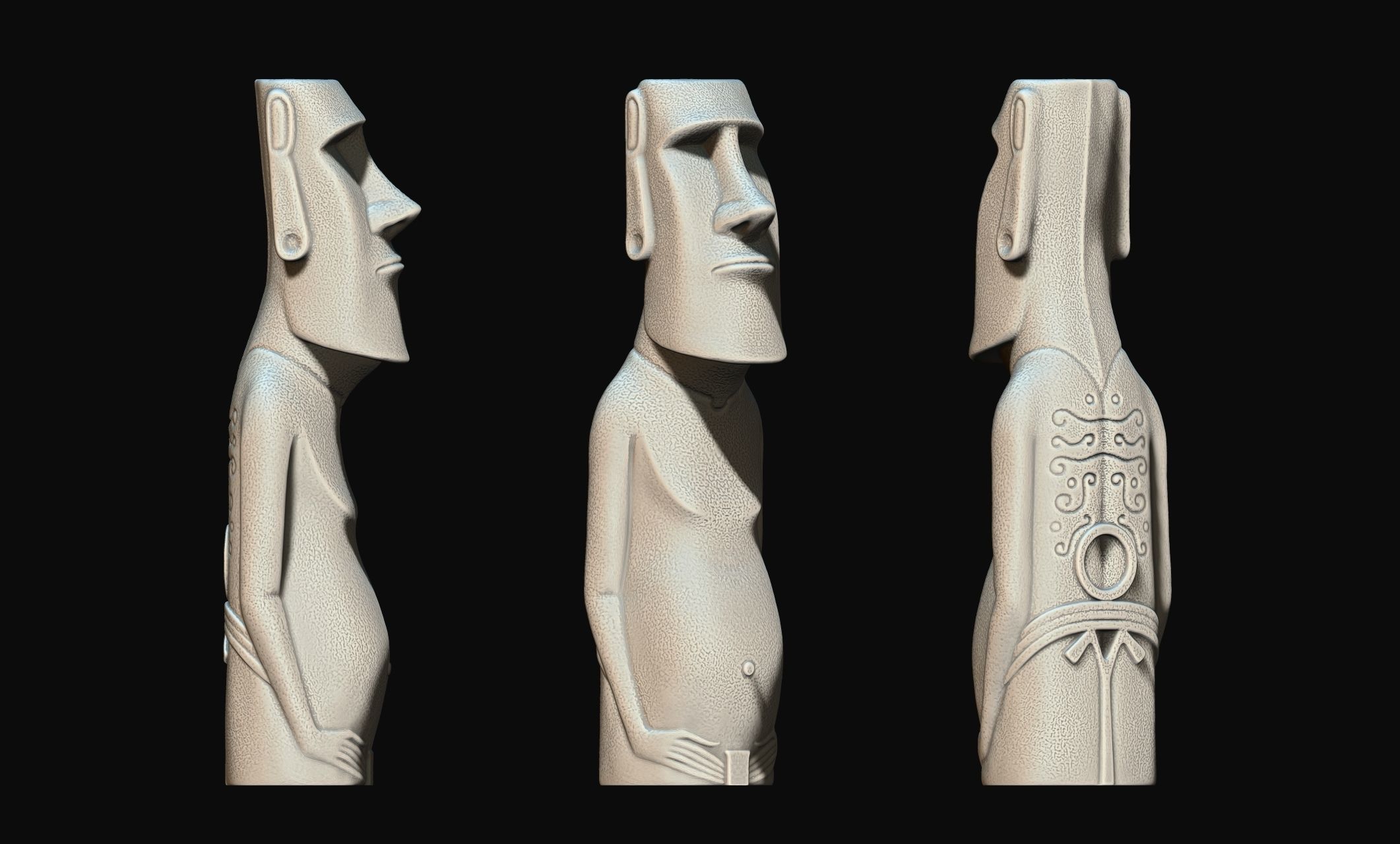 Moai Paro - Ahu Te Pito Kura 3D print model_10