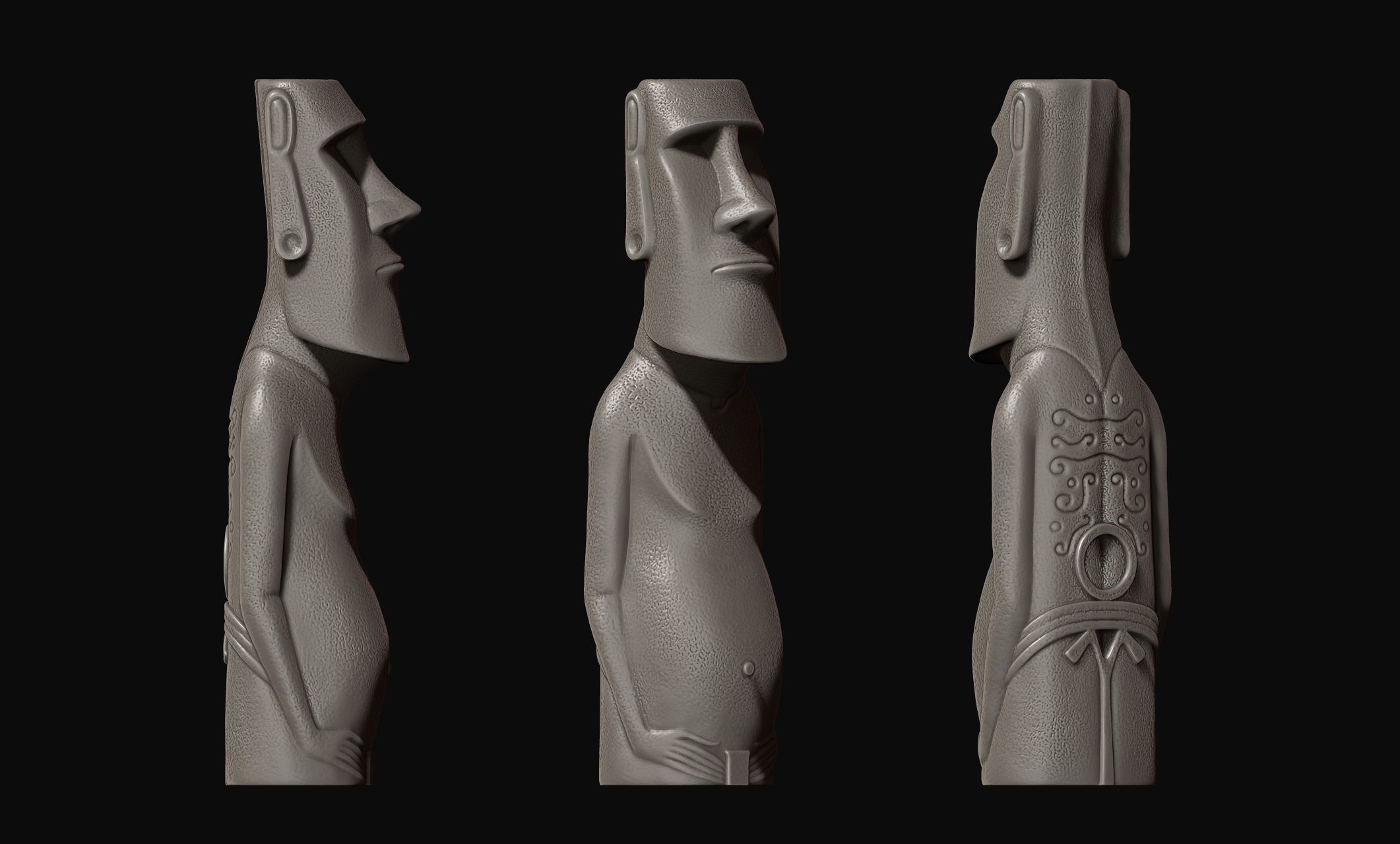 Moai Paro - Ahu Te Pito Kura 3D print model_24