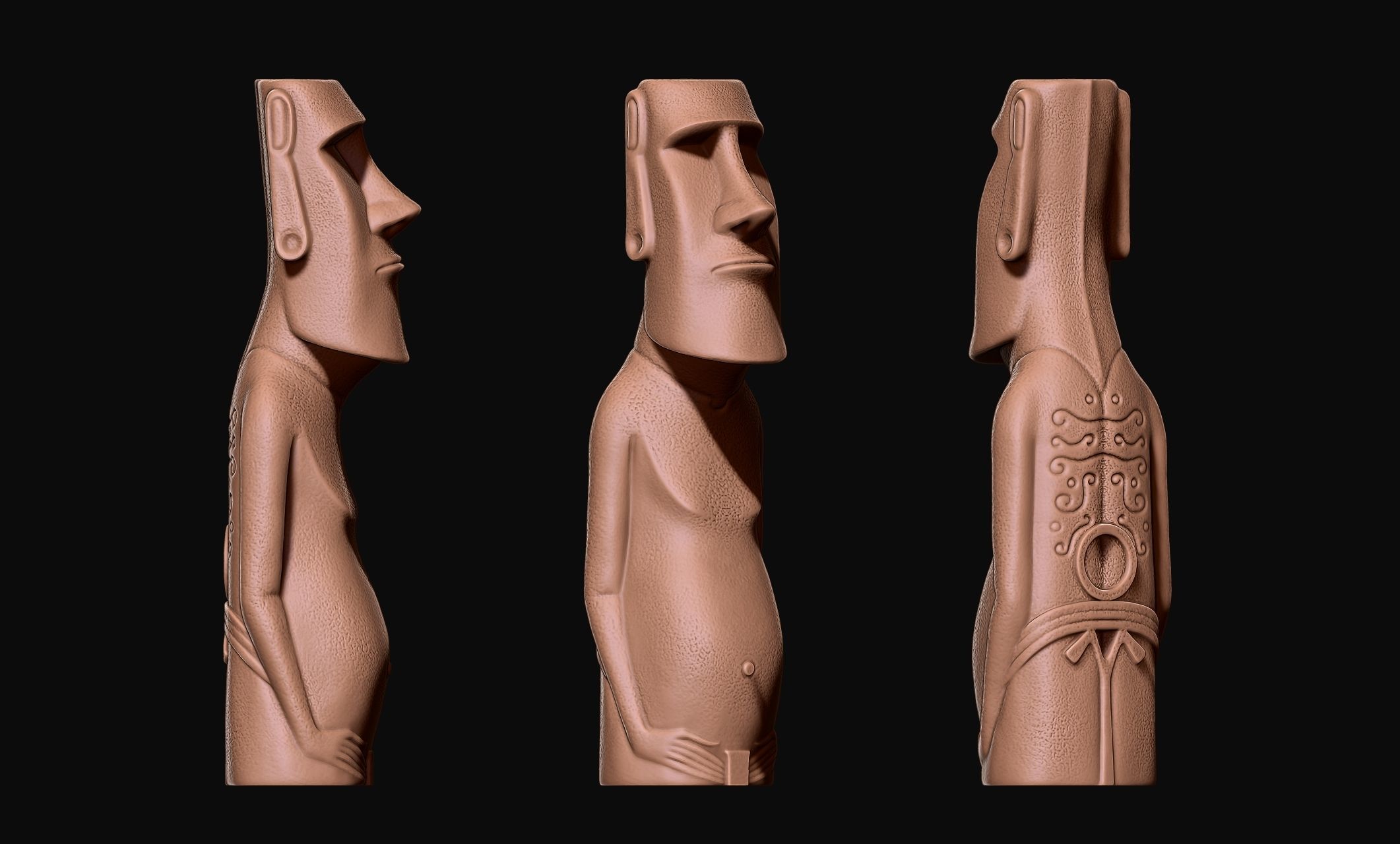 Moai Paro - Ahu Te Pito Kura 3D print model_3