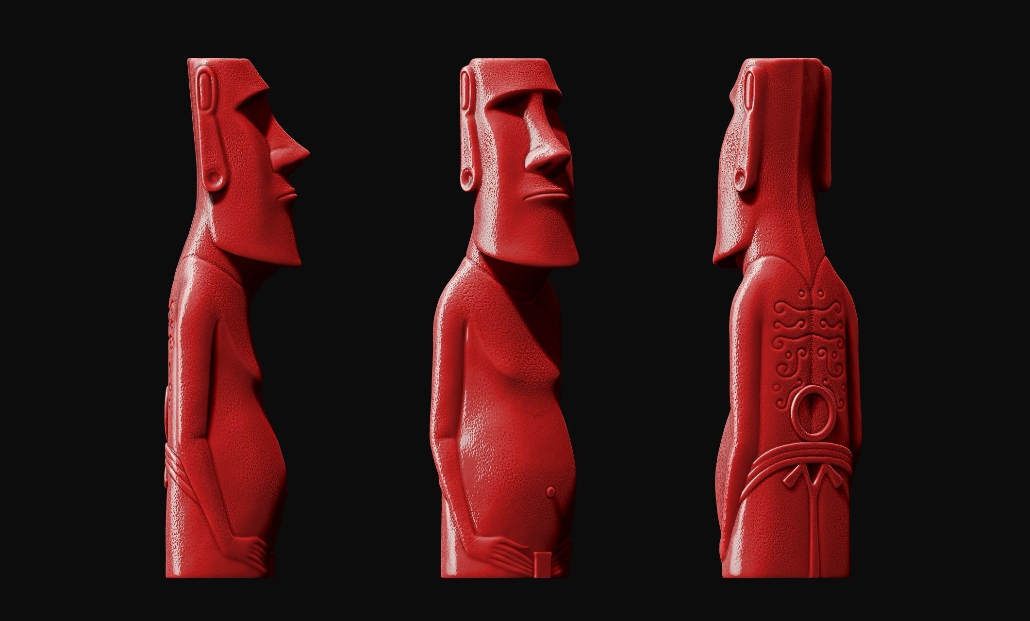 Moai Paro - Ahu Te Pito Kura 3D print model_13