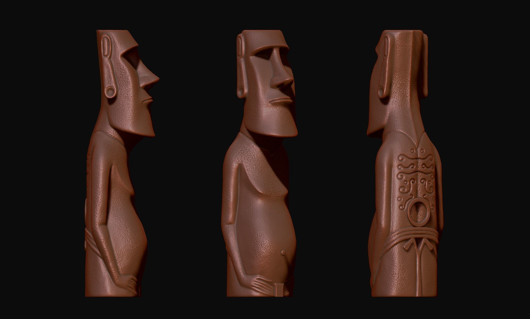 Moai Paro - Ahu Te Pito Kura 3D print model_7