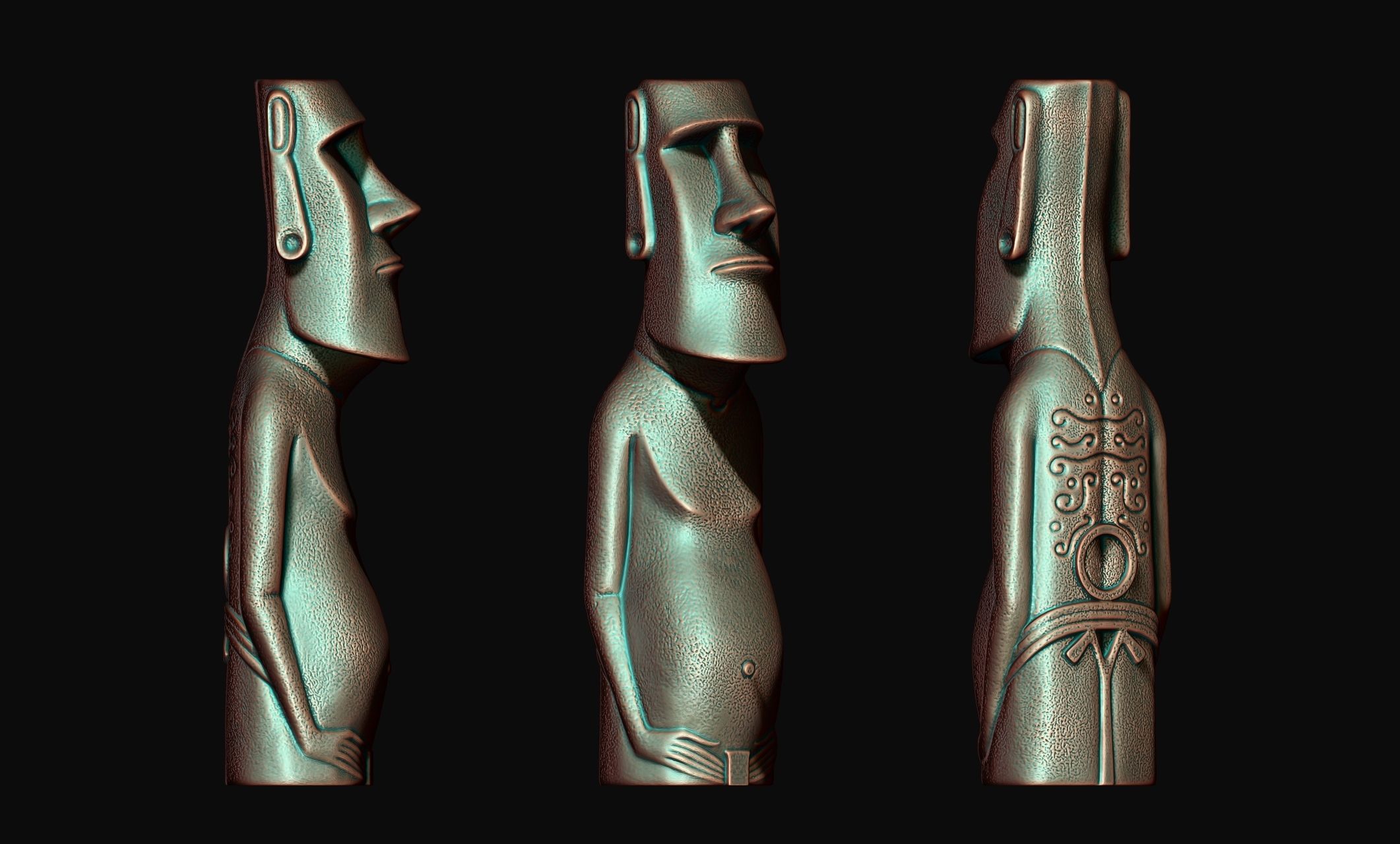 Moai Paro - Ahu Te Pito Kura 3D print model_11