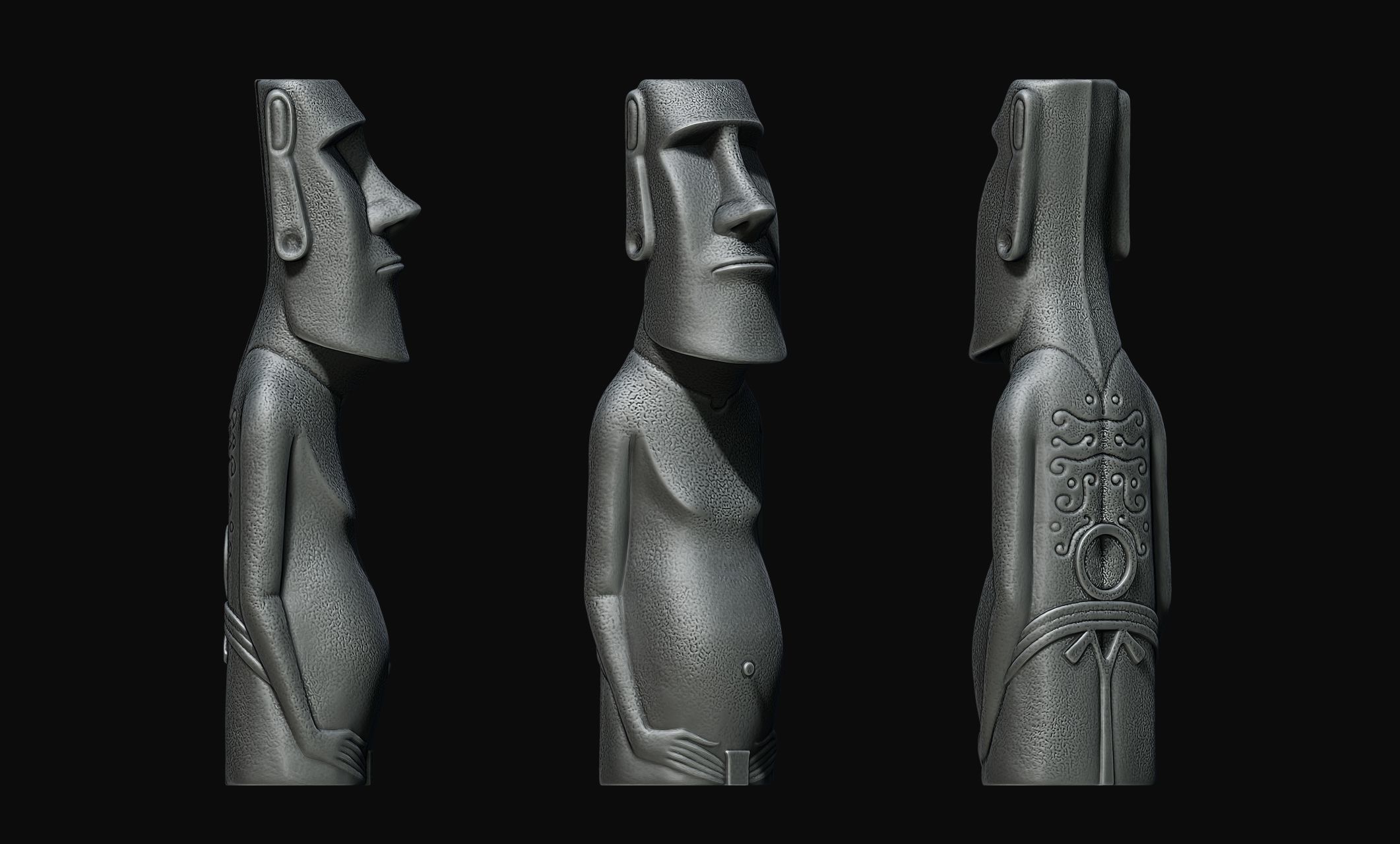 Moai Paro - Ahu Te Pito Kura 3D print model_6