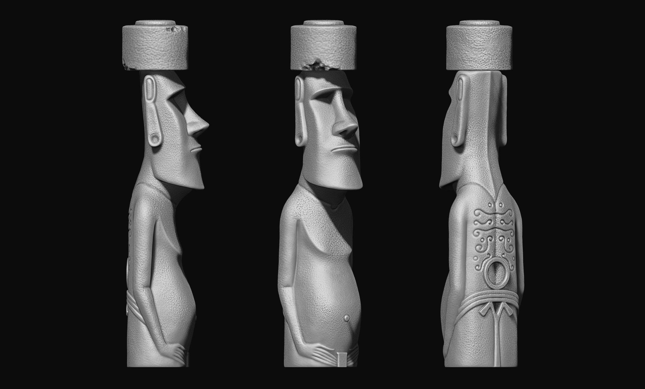 Moai Paro - Ahu Te Pito Kura 3D print model_2