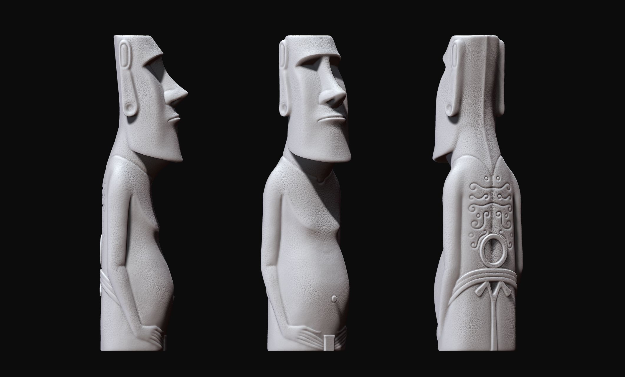 Moai Paro - Ahu Te Pito Kura 3D print model_21