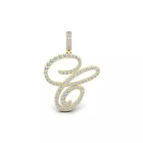 F Font Latter Pendent 3d Model and Render  3D print model