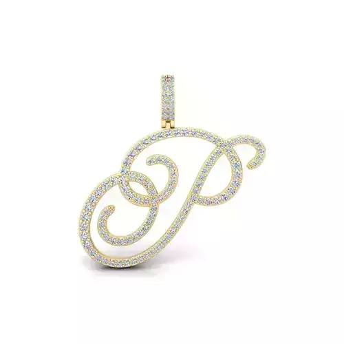 P Font Latter Pendent 3d Model and Render  3D print model