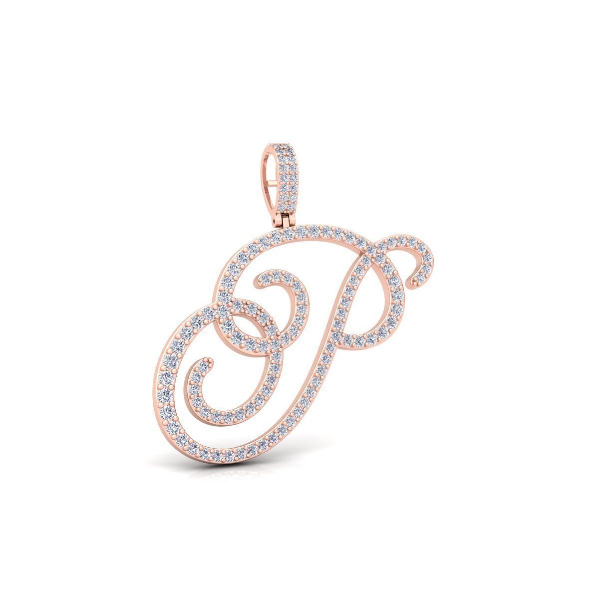 P Font Latter Pendent 3d Model and Render 3D print model_4