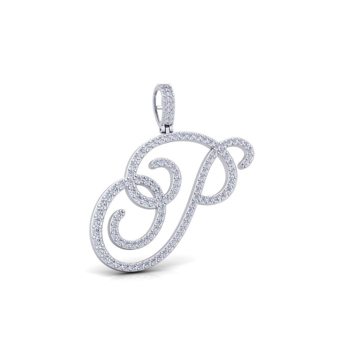 P Font Latter Pendent 3d Model and Render 3D print model_5