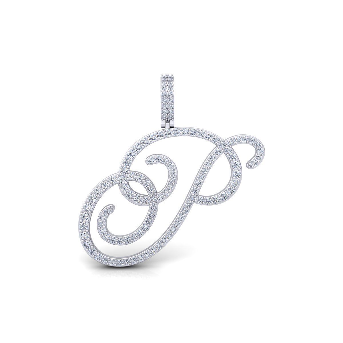 P Font Latter Pendent 3d Model and Render 3D print model_2