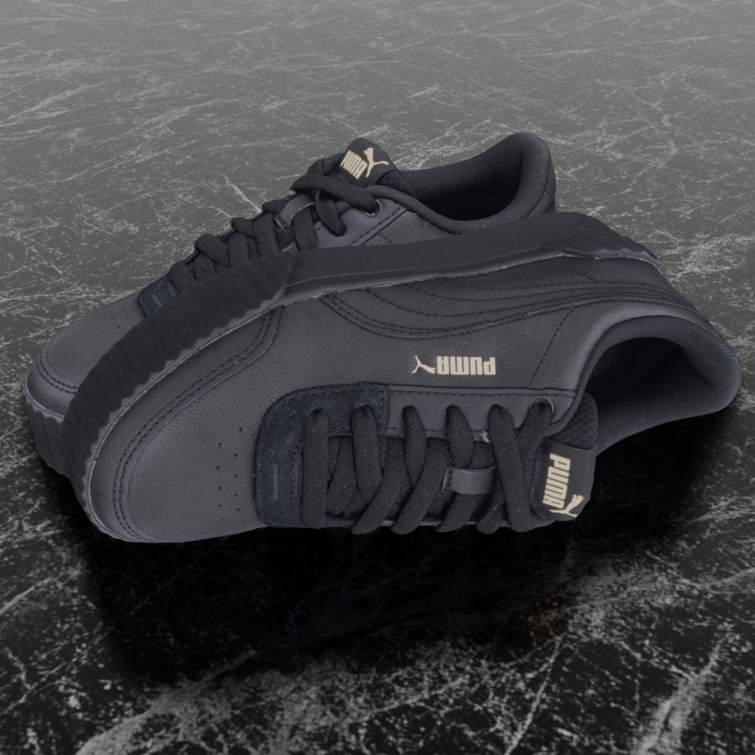 Puma 3D Shoes - Gold - Black - Soft Foam Low-poly 3D model_1