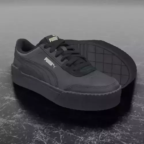 Puma 3D Shoes - Gold - Black - Soft Foam Low-poly 3D model