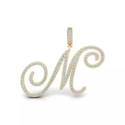 M Font Latter Pendent 3d Model and Render  3D print model