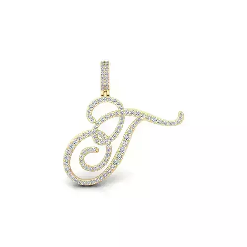 T Font Latter Pendent 3d Model and Render  3D print model